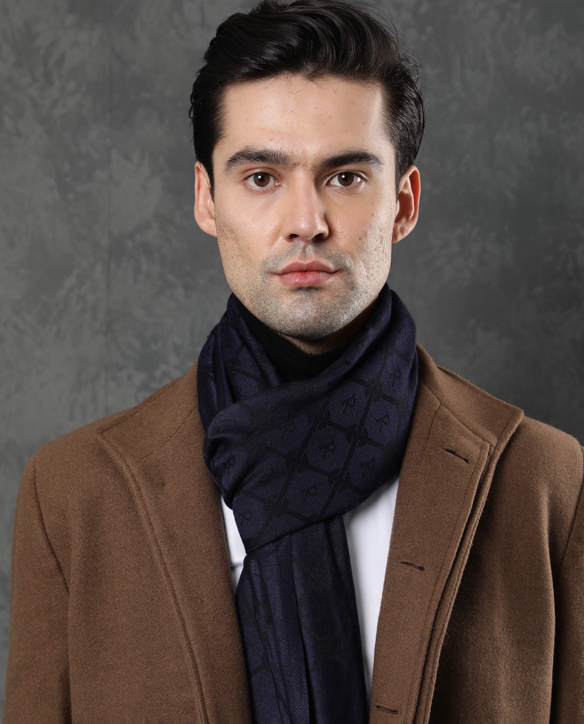 Rare Rabbit Men's Gramo Navy Scarf Dobby - Image 3