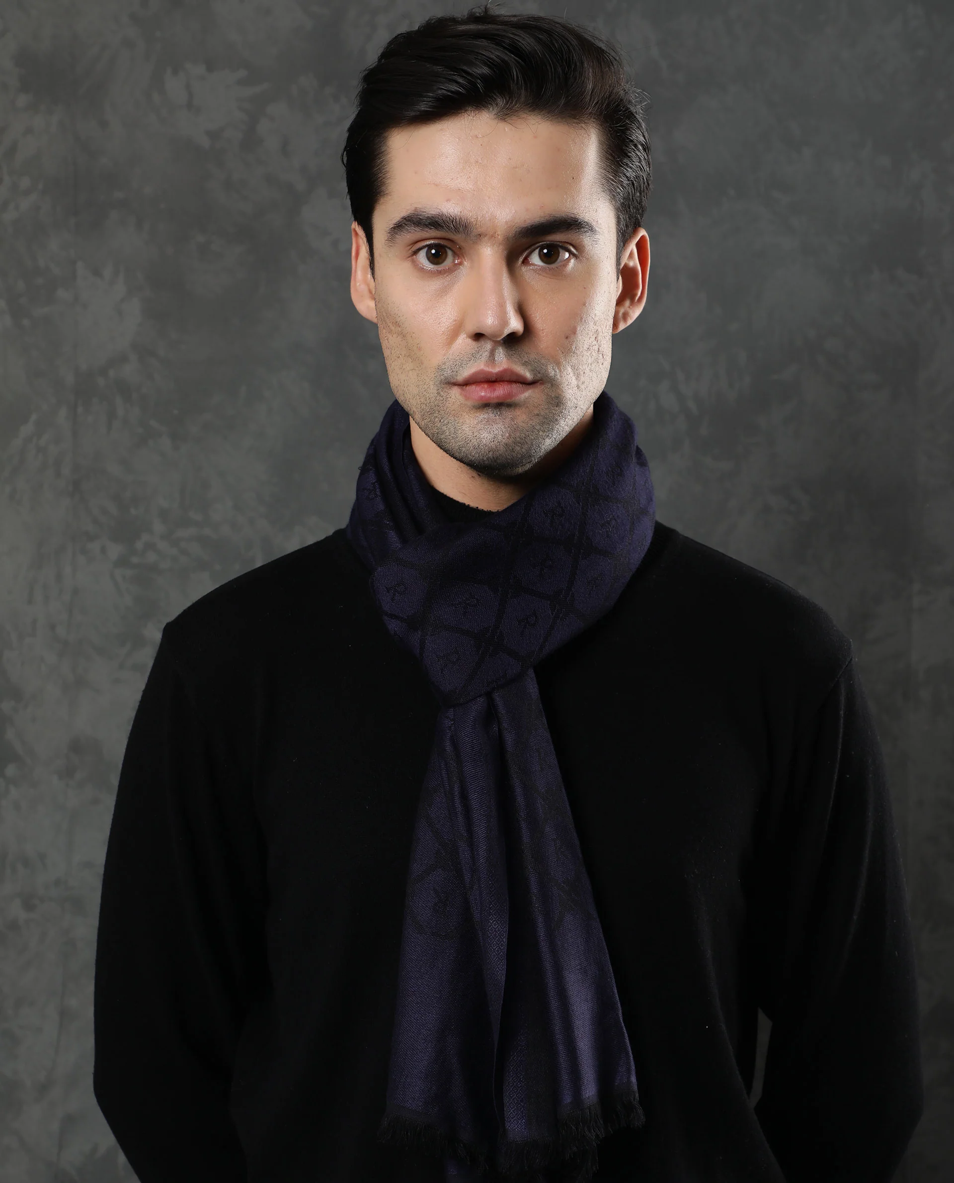 Rare Rabbit Men's Gramo Navy Scarf Dobby - Image 6