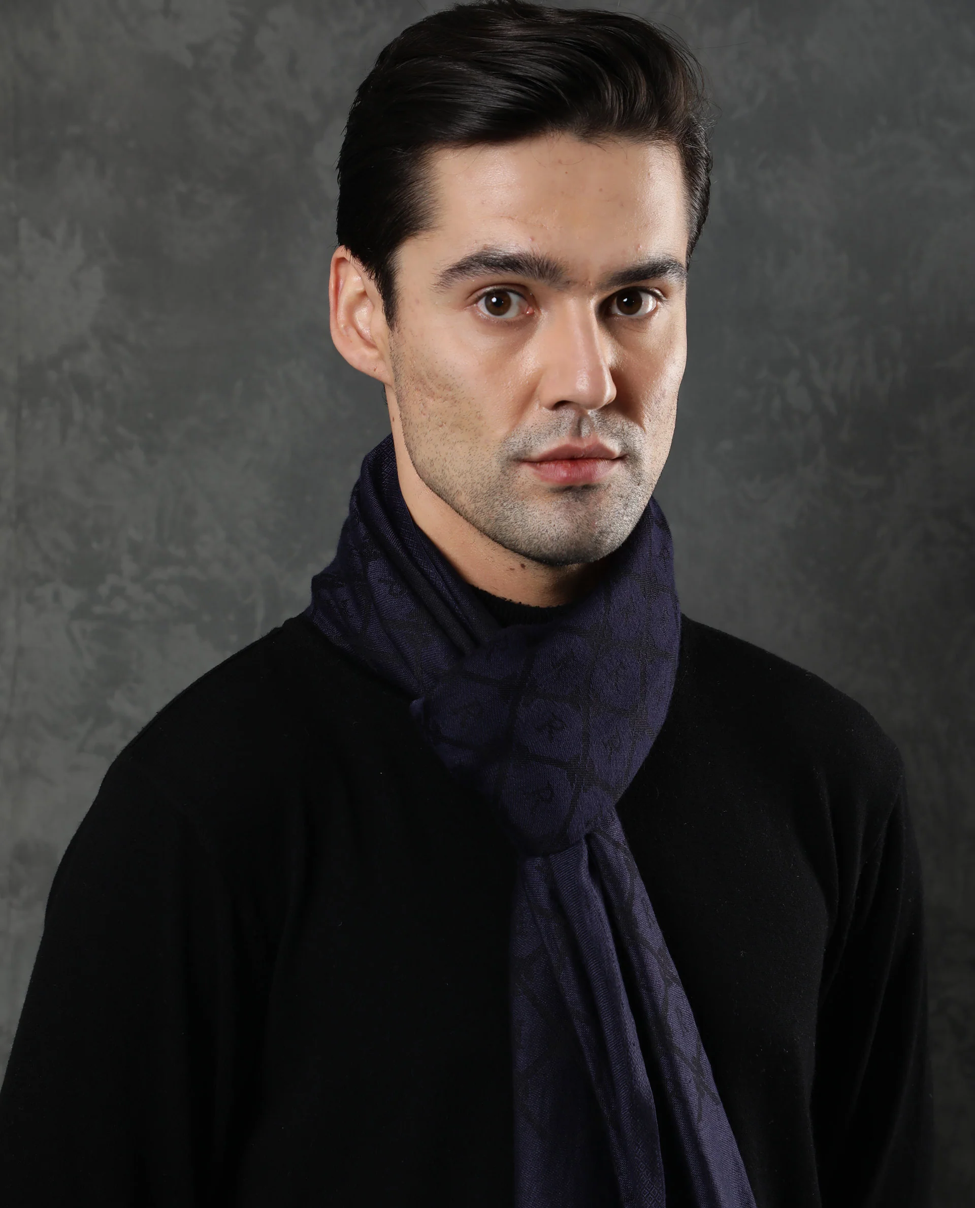 Rare Rabbit Men's Gramo Navy Scarf Dobby - Image 7