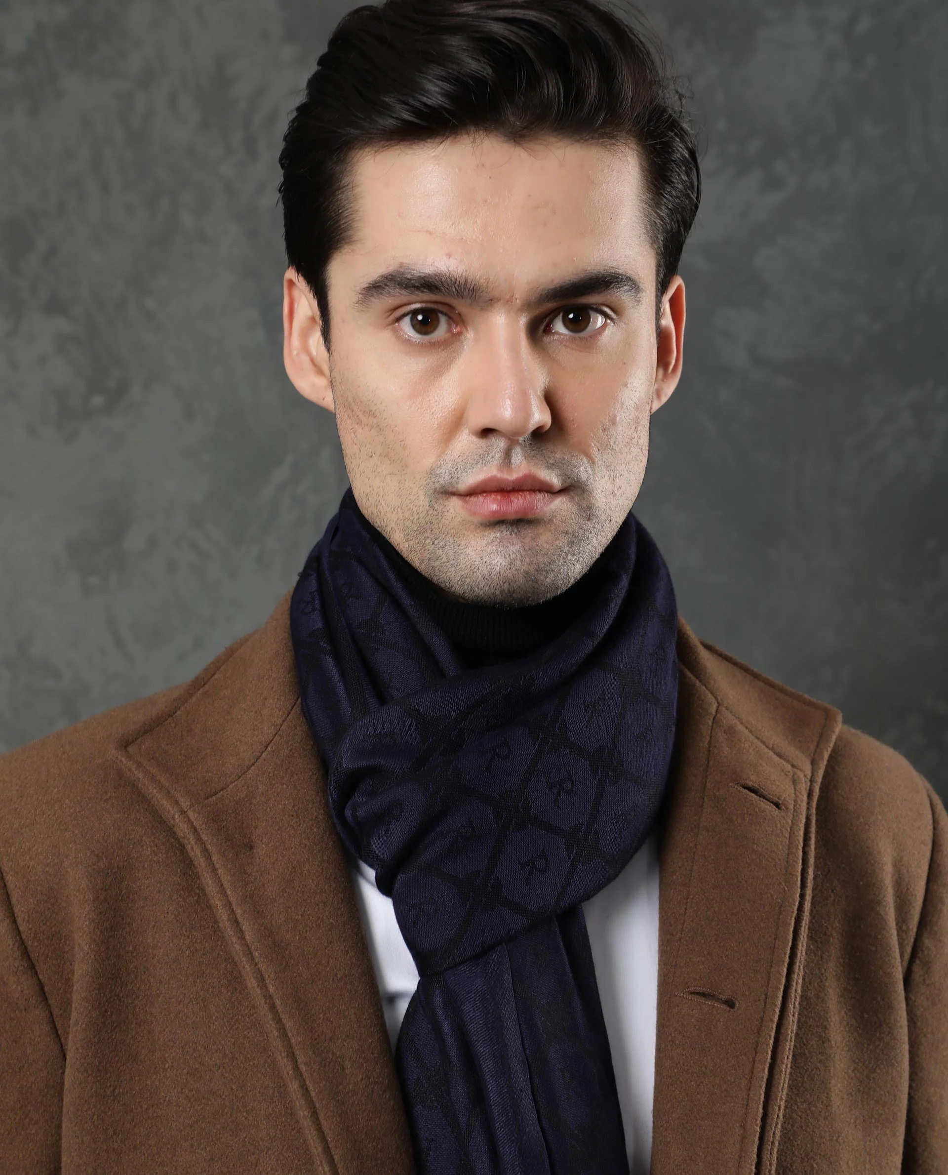 Rare Rabbit Men's Gramo Navy Scarf Dobby - Image 8