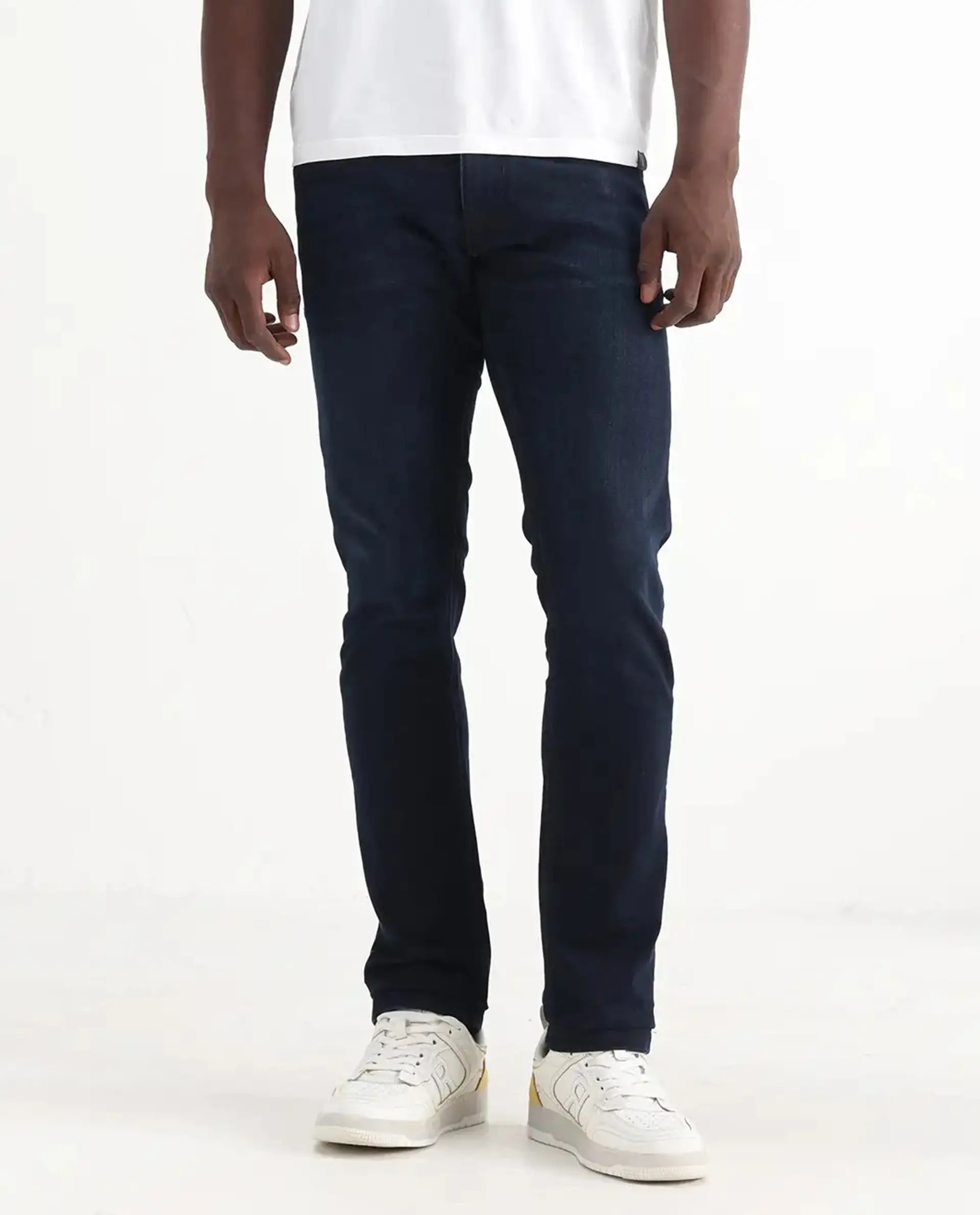 Rare Rabbit Men's Grana Blue Cotton Plain Hawk Slim Fit Jeans - Image 10