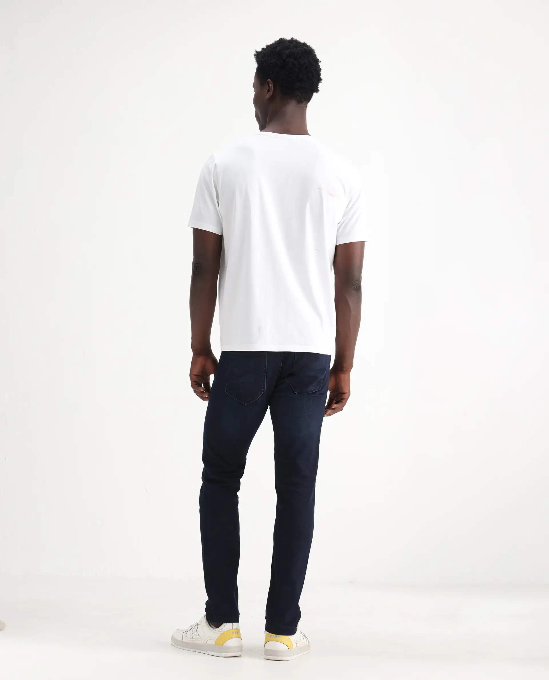 Rare Rabbit Men's Grana Blue Cotton Plain Hawk Slim Fit Jeans - Image 9