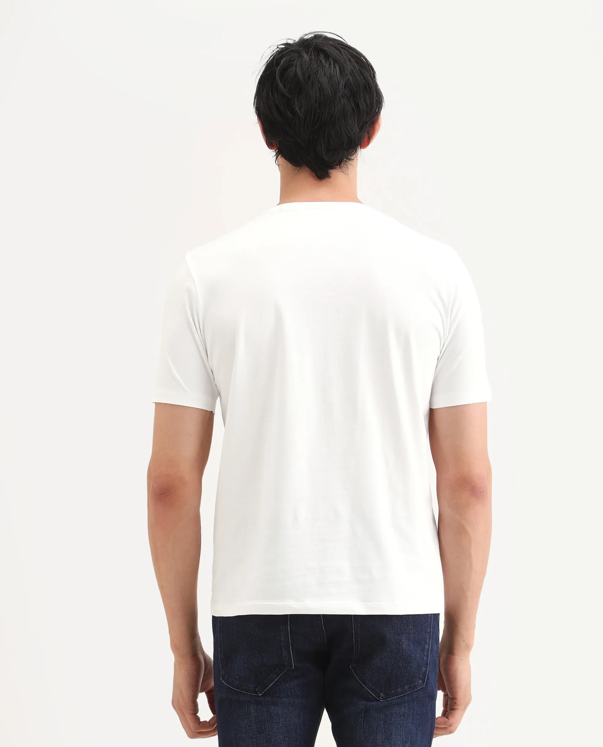Rare Rabbit Men's Grap White Cotton Blend Fabric Half Sleeve Crew Neck Regular Fit Graphic Print T-Shirt - Image 7