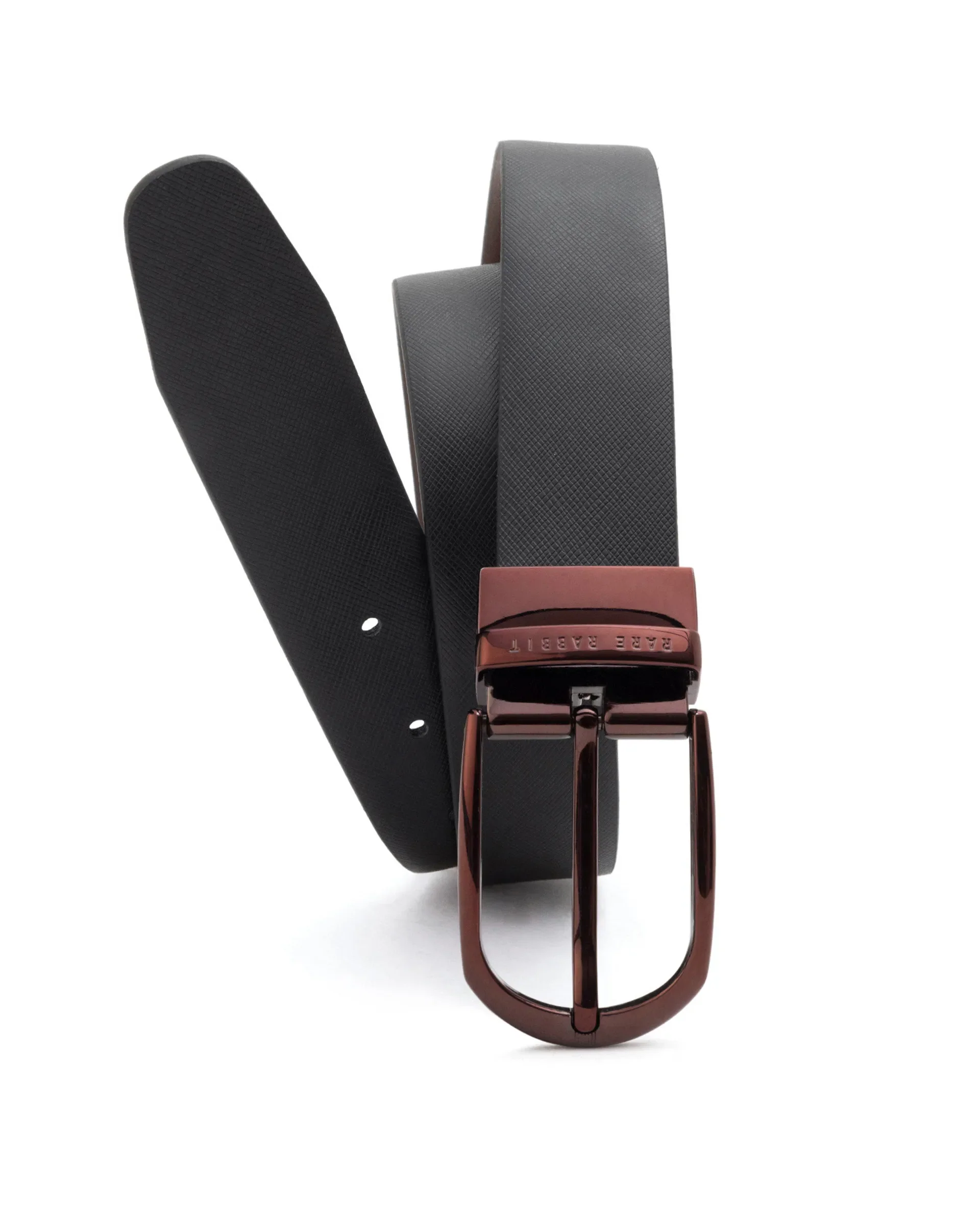 Rare Rabbit Men's Grata Black Belt Leather - Image 2