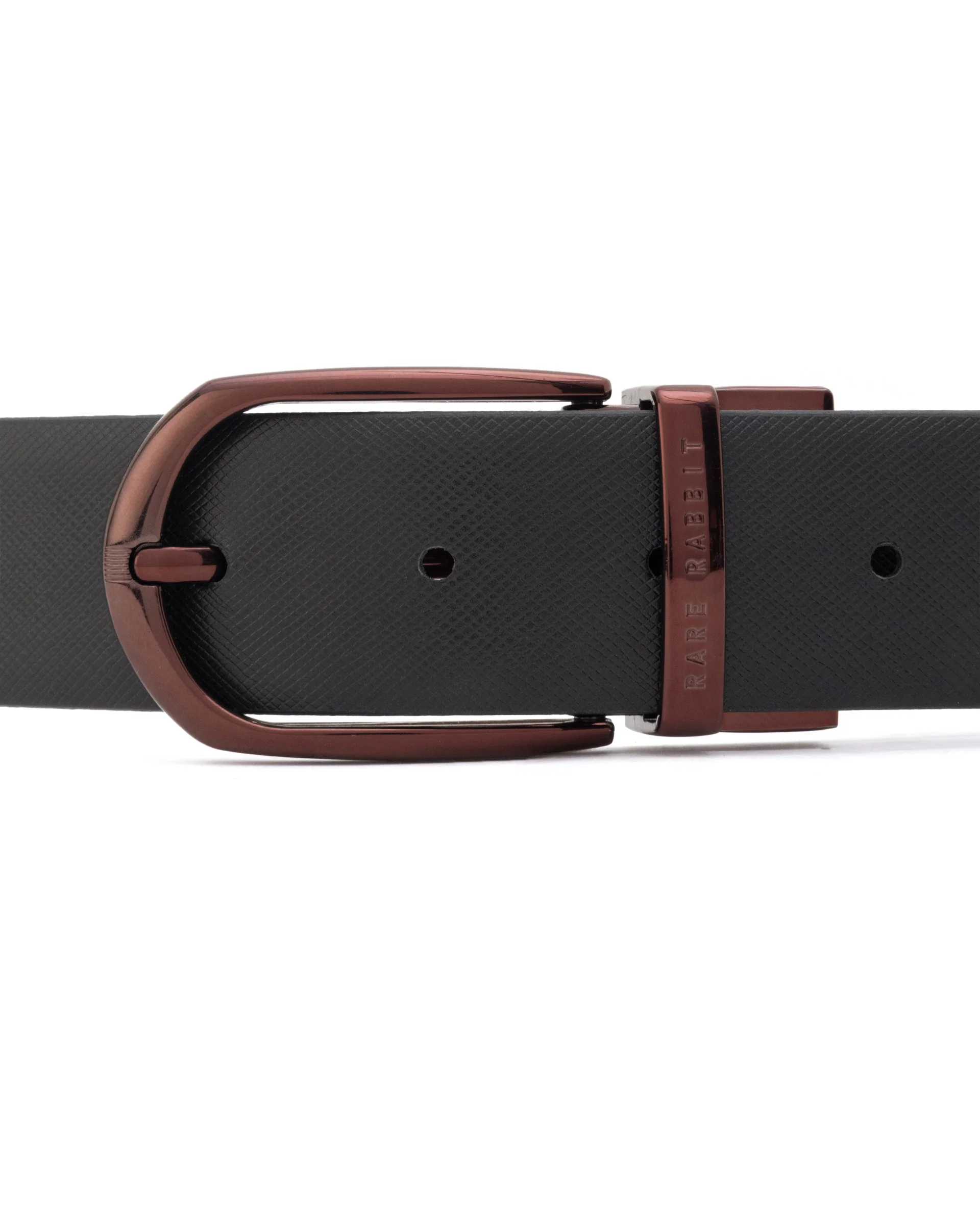 Rare Rabbit Men's Grata Black Belt Leather - Image 4