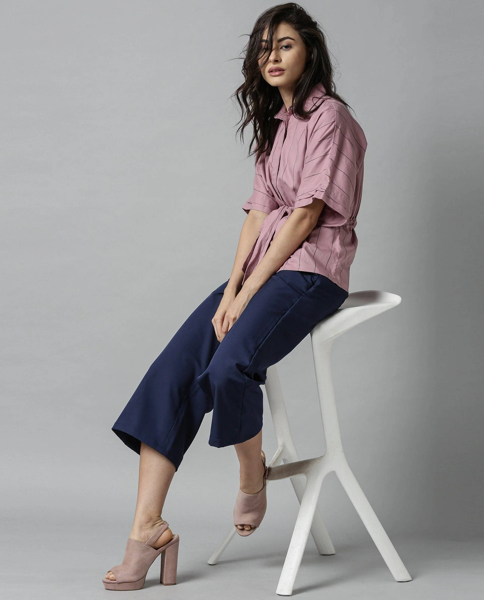 Rareism Women Grid Pink Top Short Sleeves - Image 2