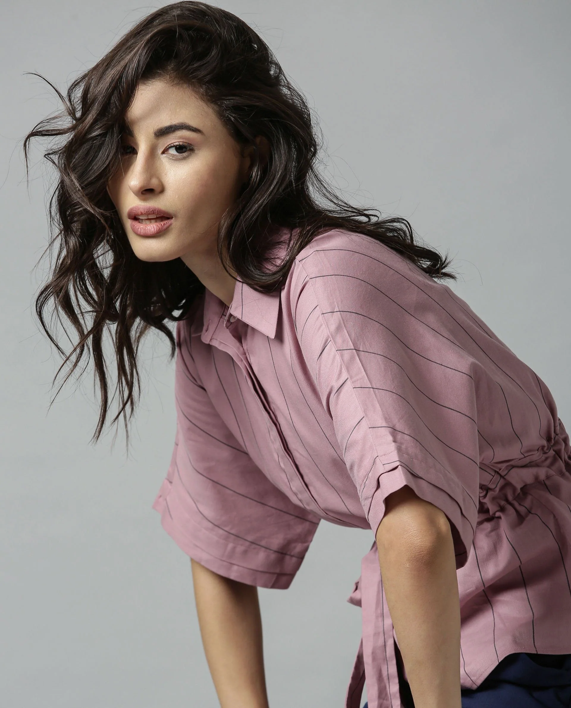 Rareism Women Grid Pink Top Short Sleeves - Image 4