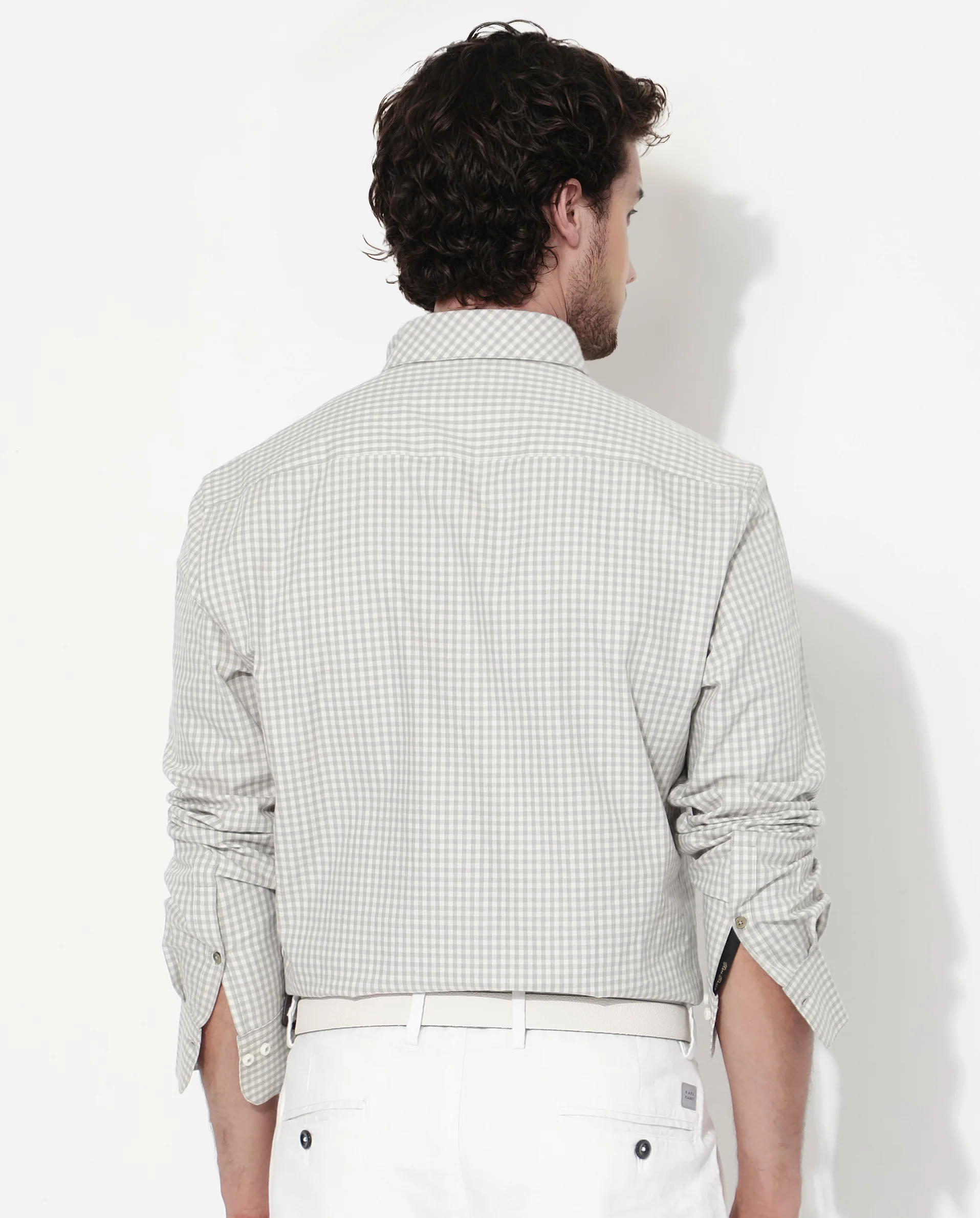 Rare Rabbit Men's Grino Grey Cotton Checked Print Regular Fit Full Sleeve Collared Shirt - Image 7