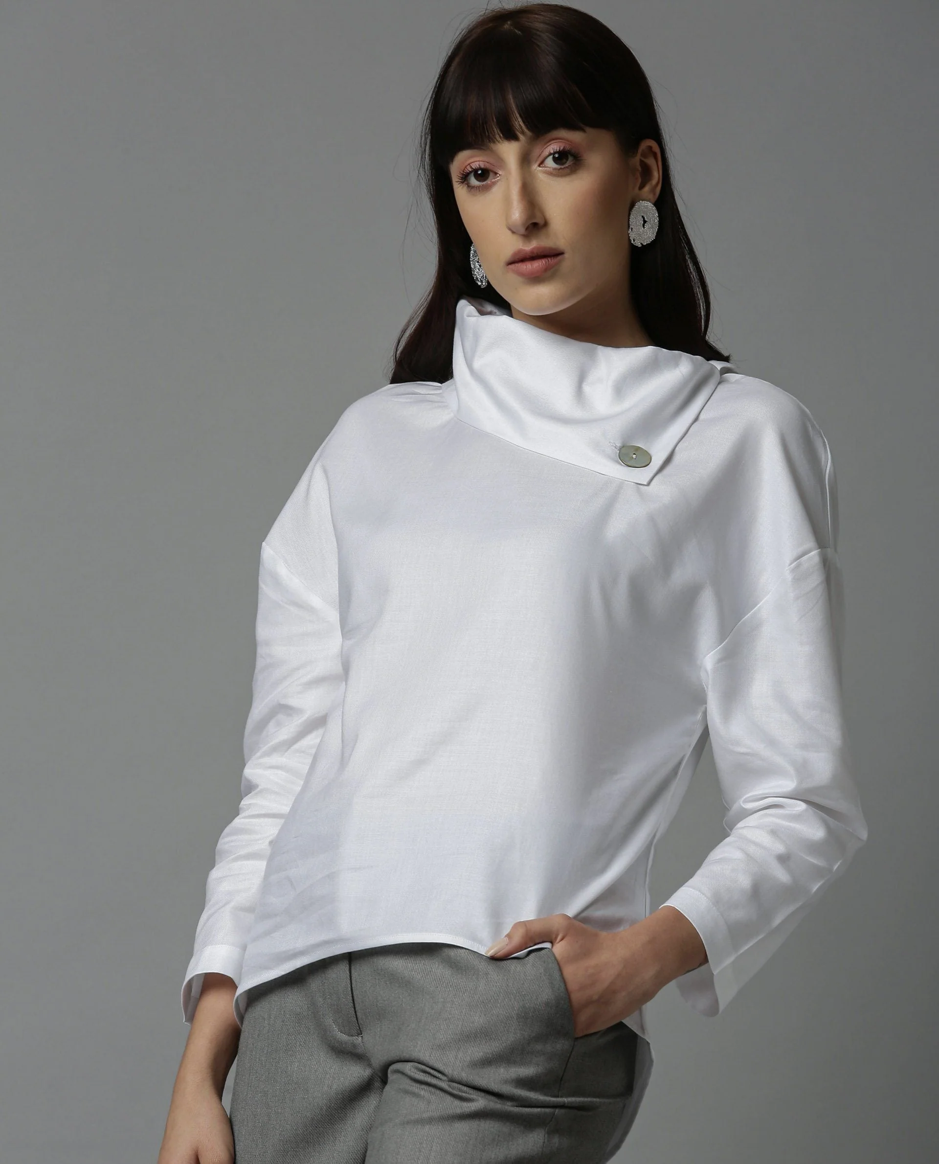 Rareism Women Grow White Top Short Sleeves Solid - Image 3