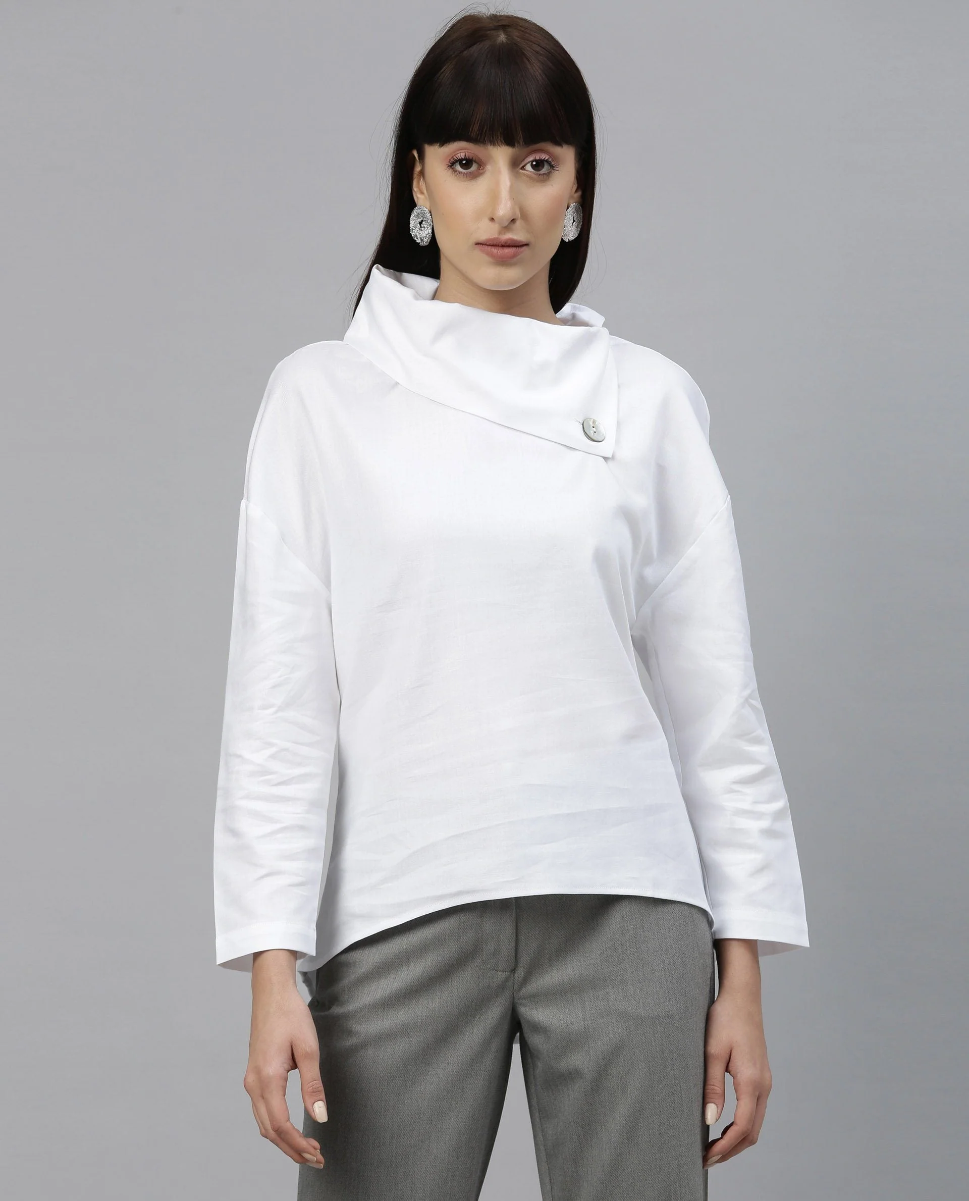 Rareism Women Grow White Top Short Sleeves Solid - Image 4