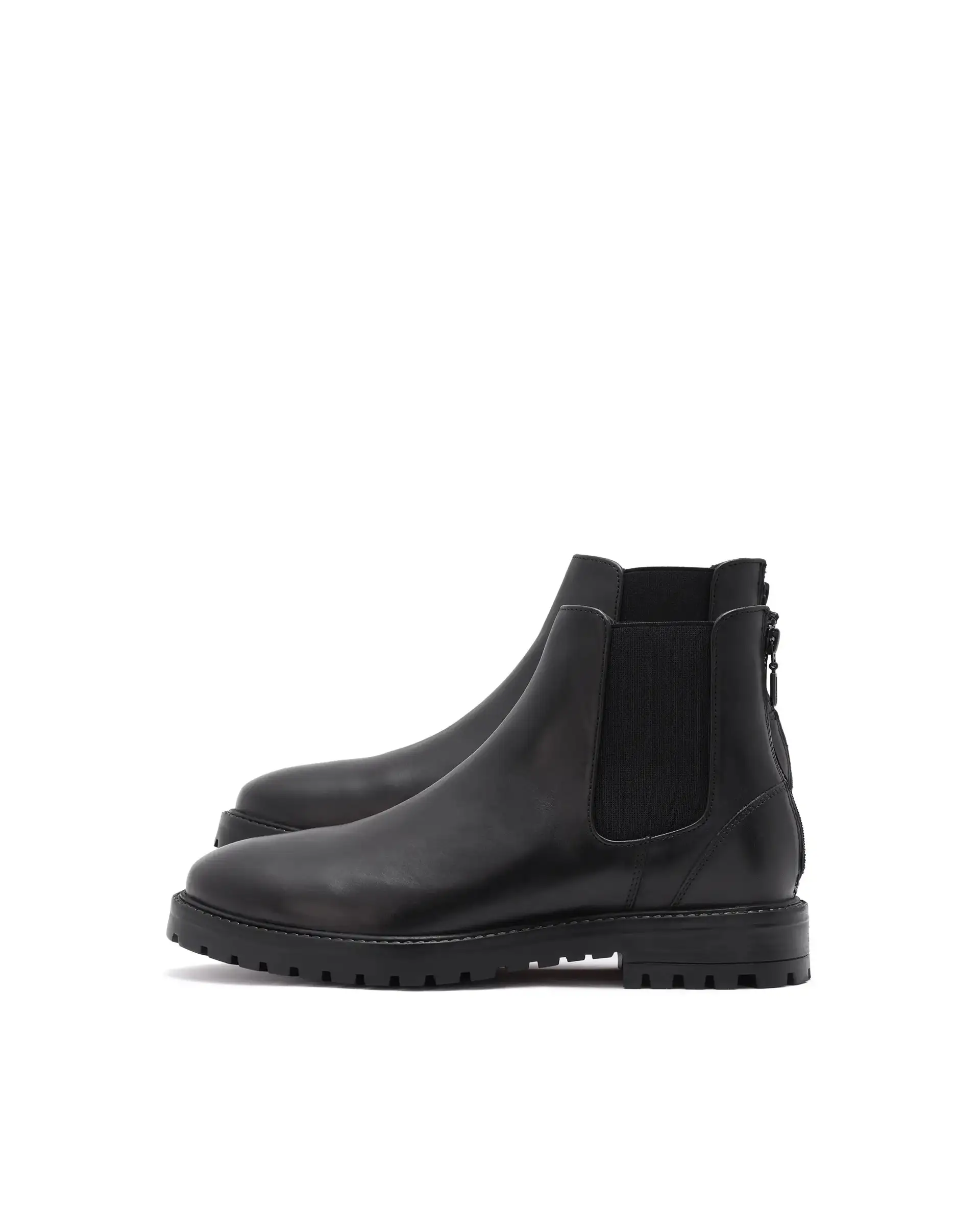 Rare Rabbit Men's Gum-1 Black Leather Fabric Chelsea Boots - Image 4