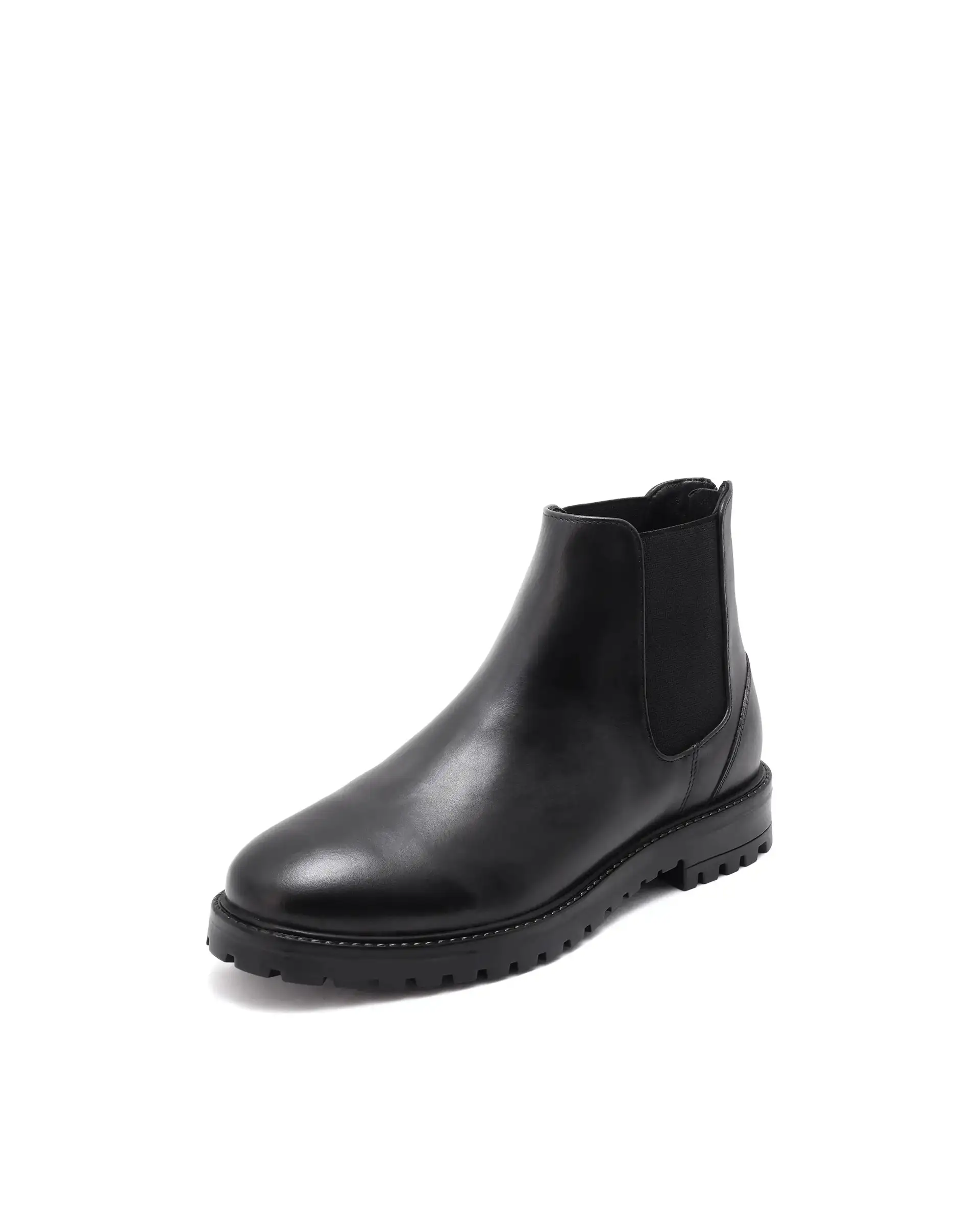Rare Rabbit Men's Gum-1 Black Leather Fabric Chelsea Boots - Image 5