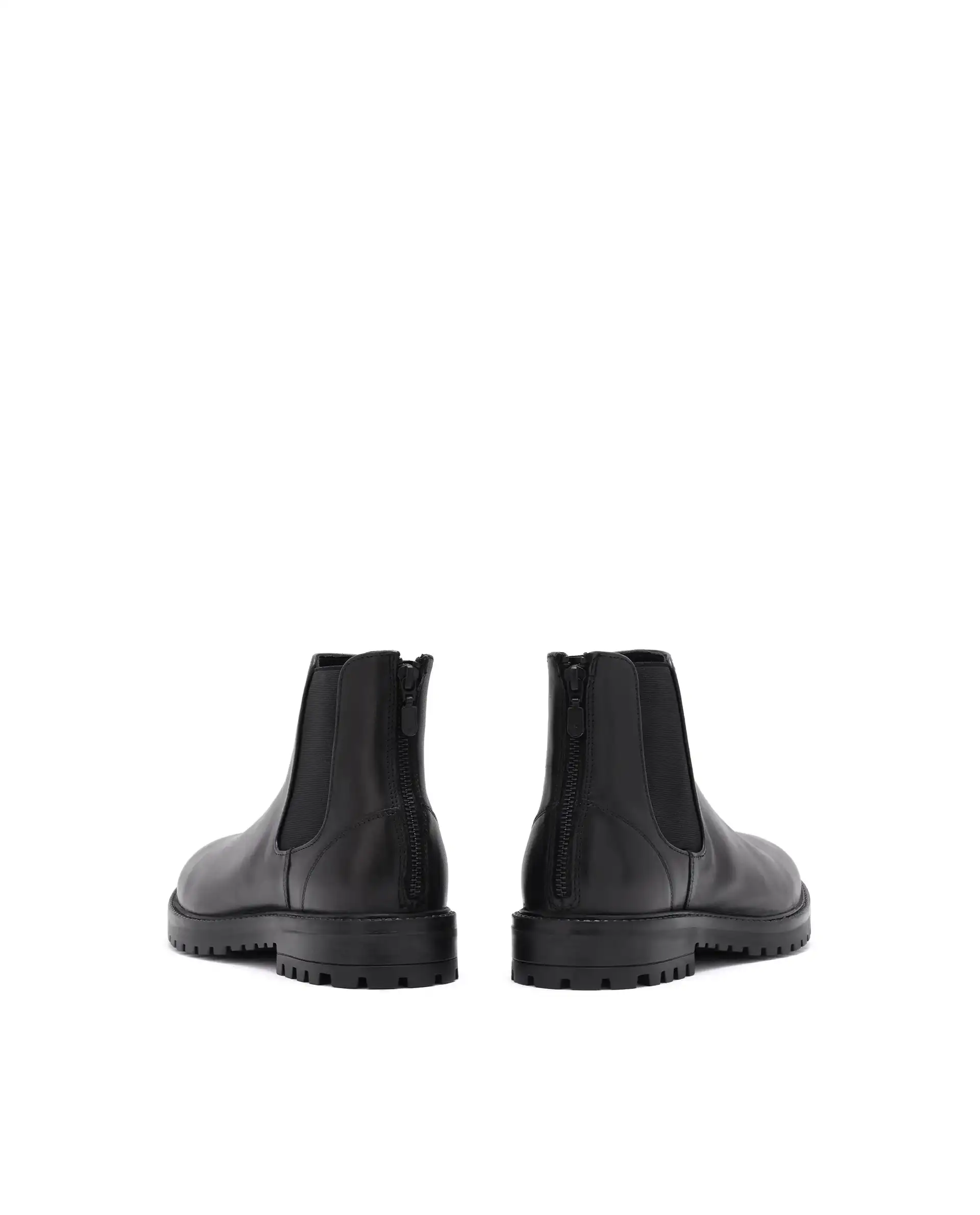 Rare Rabbit Men's Gum-1 Black Leather Fabric Chelsea Boots - Image 7