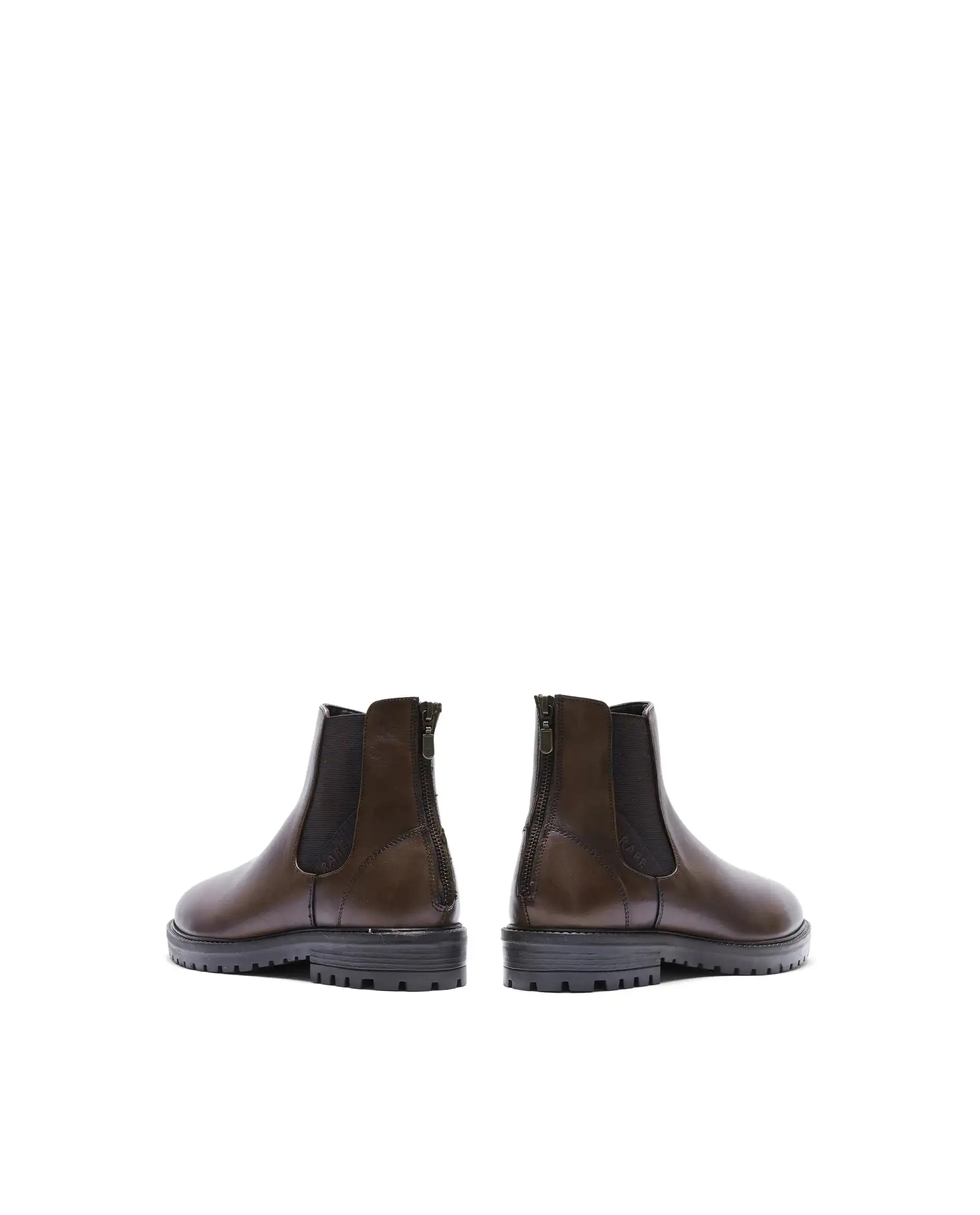 Rare Rabbit Men's Gum-1 Brown Leather Fabric Chelsea Boots - Image 4