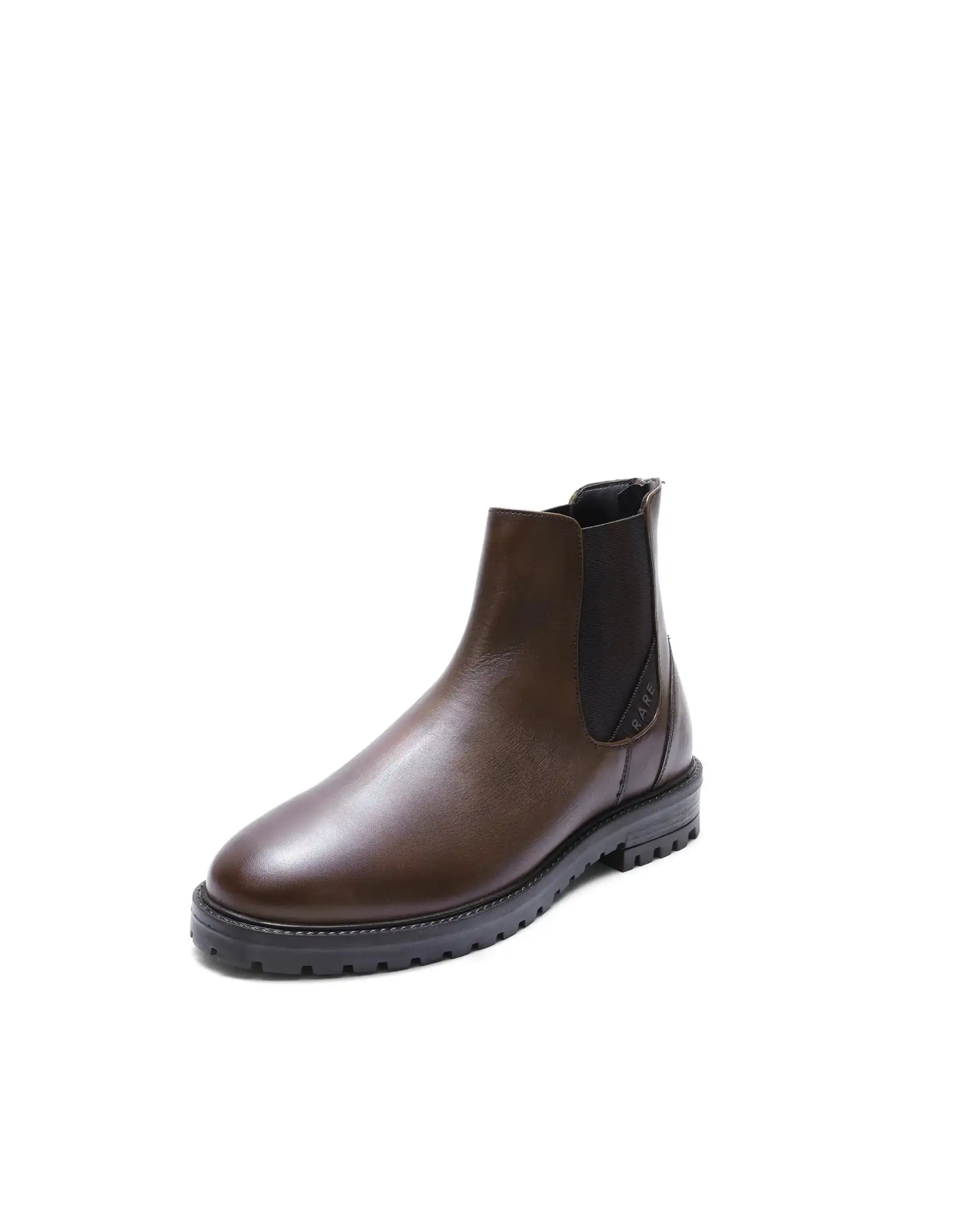Rare Rabbit Men's Gum-1 Brown Leather Fabric Chelsea Boots - Image 6