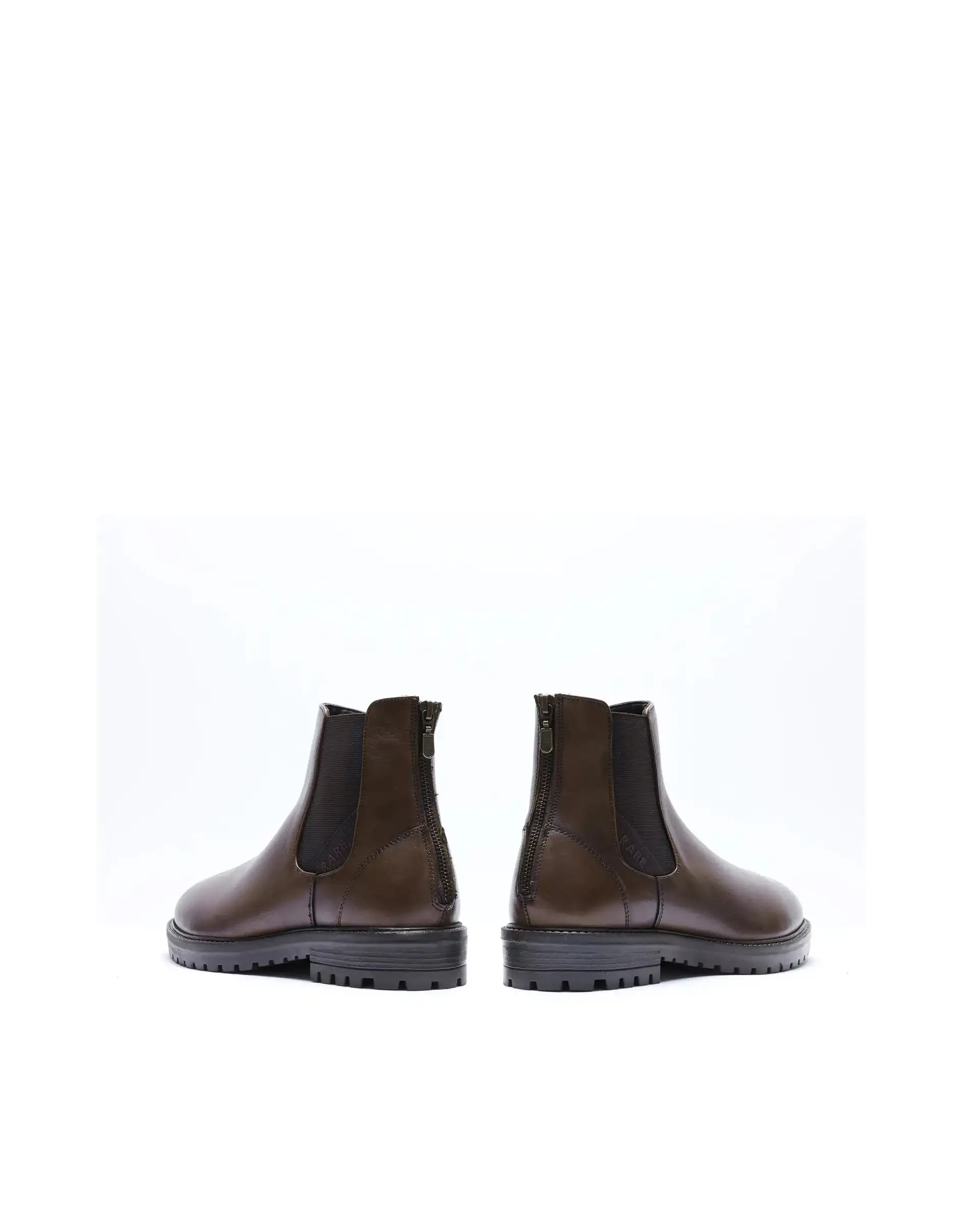 Rare Rabbit Men's Gum-1 Brown Leather Fabric Chelsea Boots - Image 7