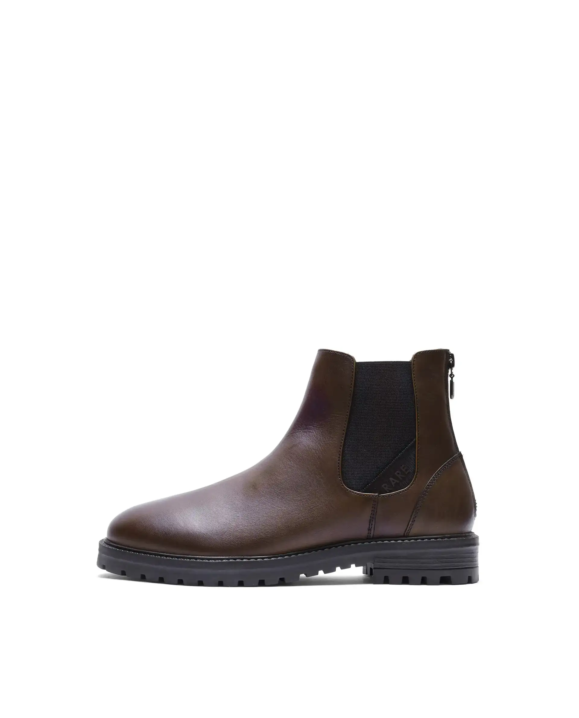 Rare Rabbit Men's Gum-1 Brown Leather Fabric Chelsea Boots - Image 9