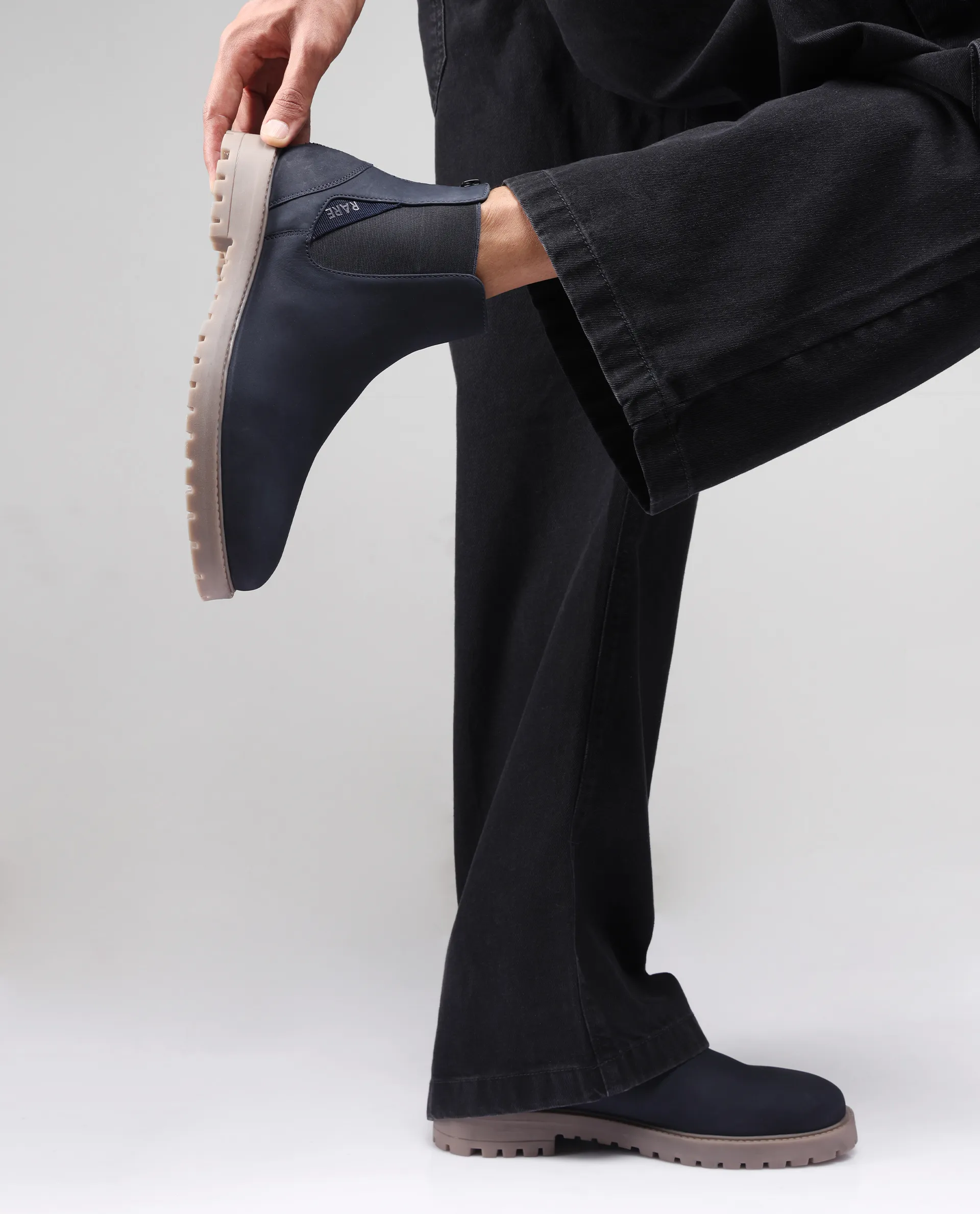 Rare Rabbit Men's Gum Pro Navy Classic Chelsea Boot - Image 2