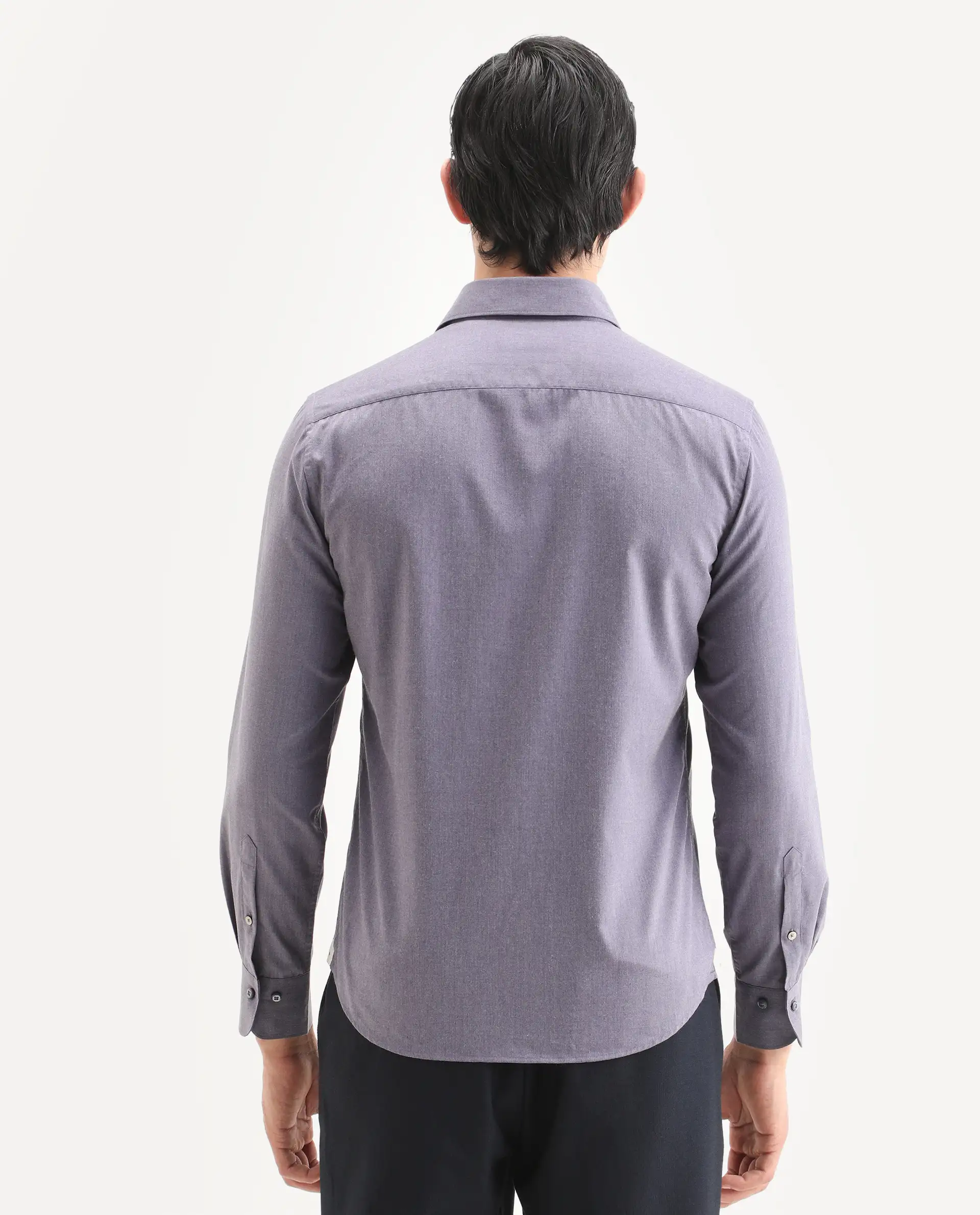 Rare Rabbit Men's Gunjo 25 Dusky Purple Polyester Plain Regular Fit Full Sleeve Collared Shirt - Image 7