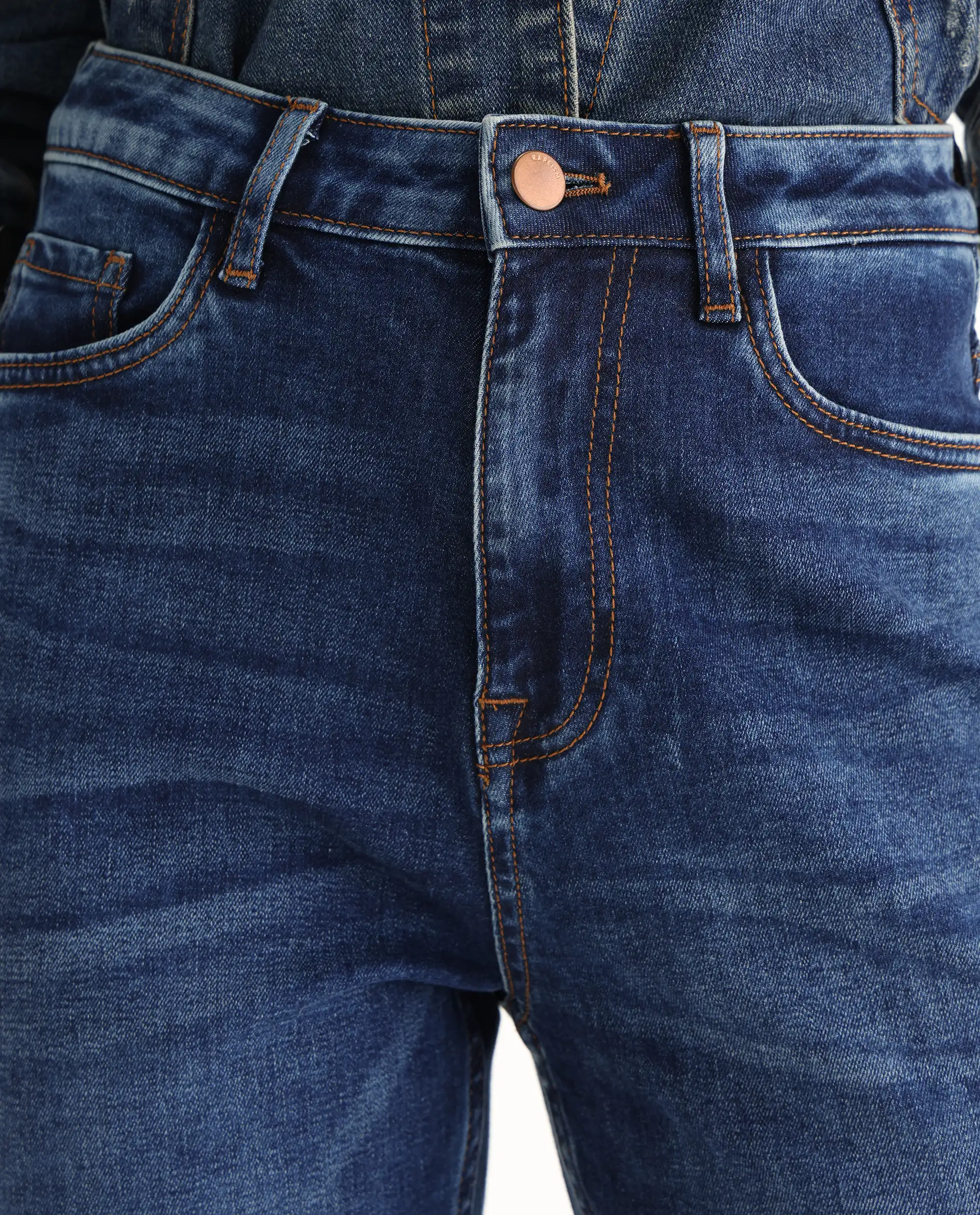 Rareism Women's Hadley Blue Cotton Blend Plain Ankle Length Iconic Bootcut Jeans - Image 3