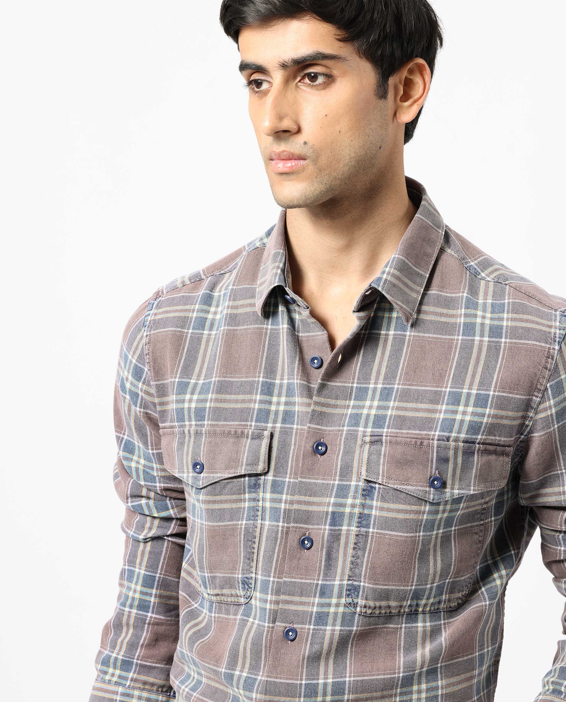 Rare Rabbit Men's Hadsten Dusky Pink Cotton Checked Print Regular Fit Full Sleeve Collared Shirt - Image 2