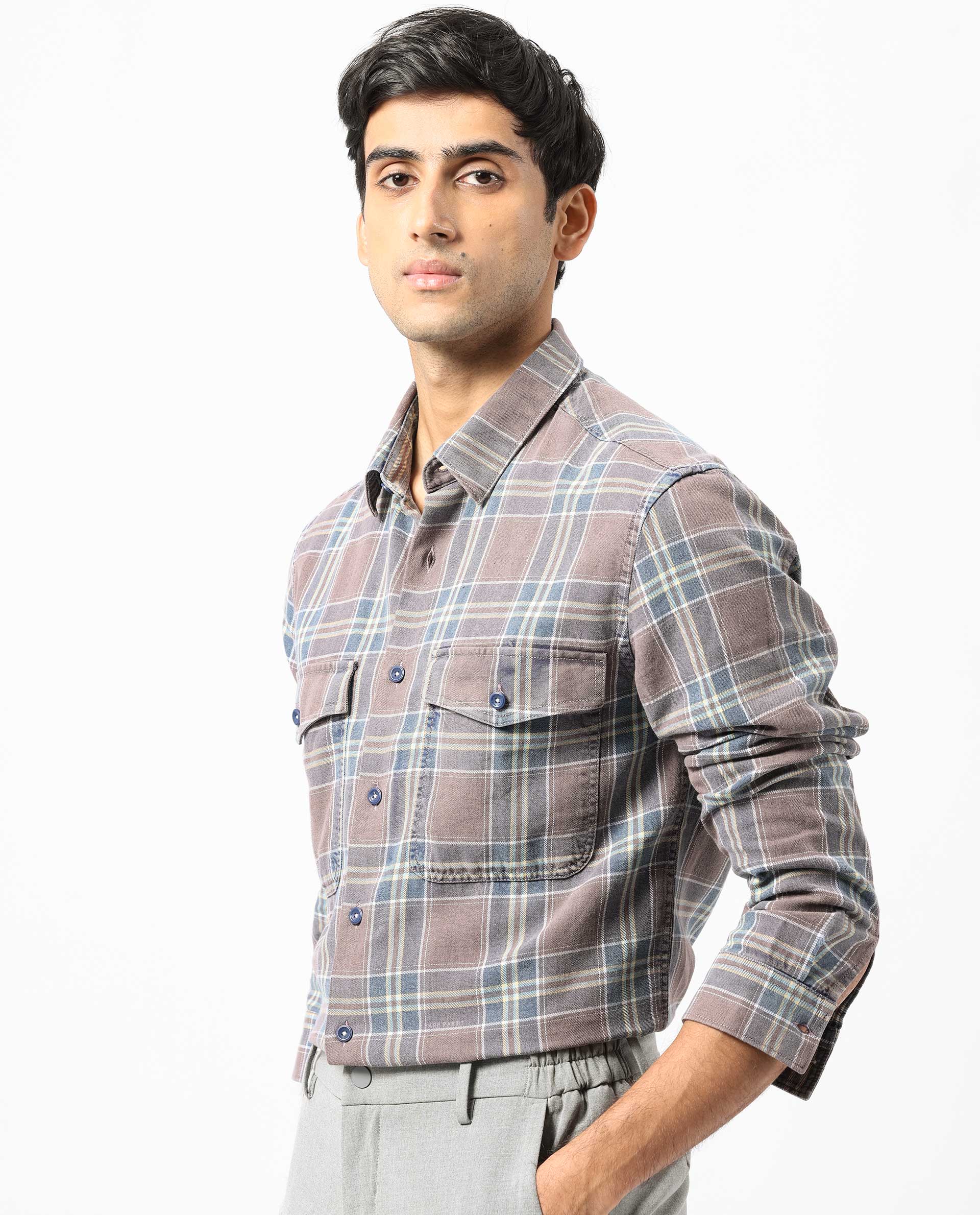 Rare Rabbit Men's Hadsten Dusky Pink Cotton Checked Print Regular Fit Full Sleeve Collared Shirt - Image 3