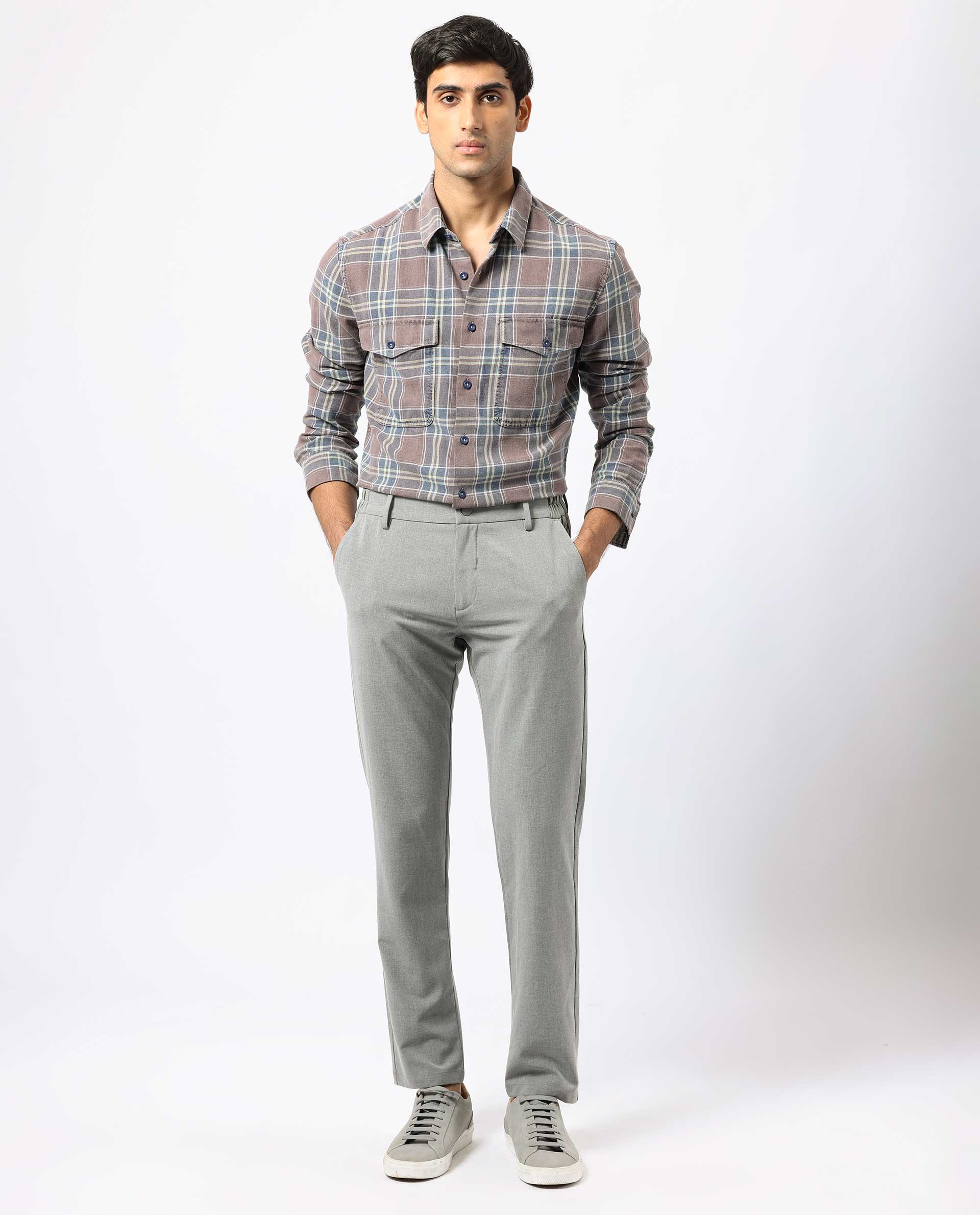 Rare Rabbit Men's Hadsten Dusky Pink Cotton Checked Print Regular Fit Full Sleeve Collared Shirt - Image 5