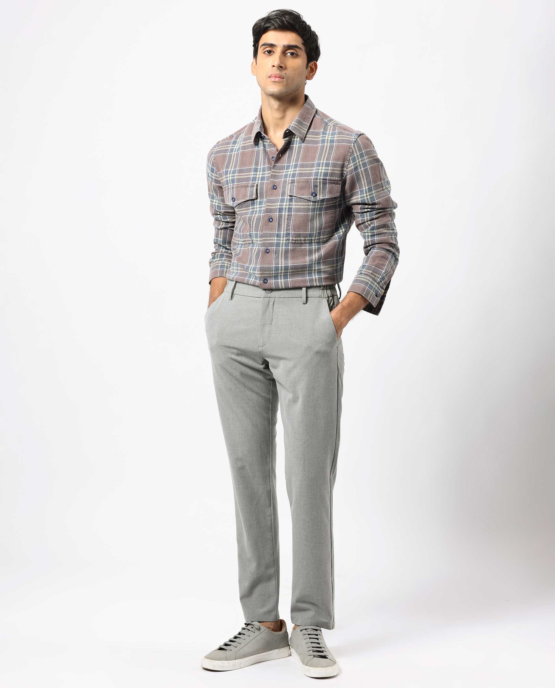 Rare Rabbit Men's Hadsten Dusky Pink Cotton Checked Print Regular Fit Full Sleeve Collared Shirt - Image 7