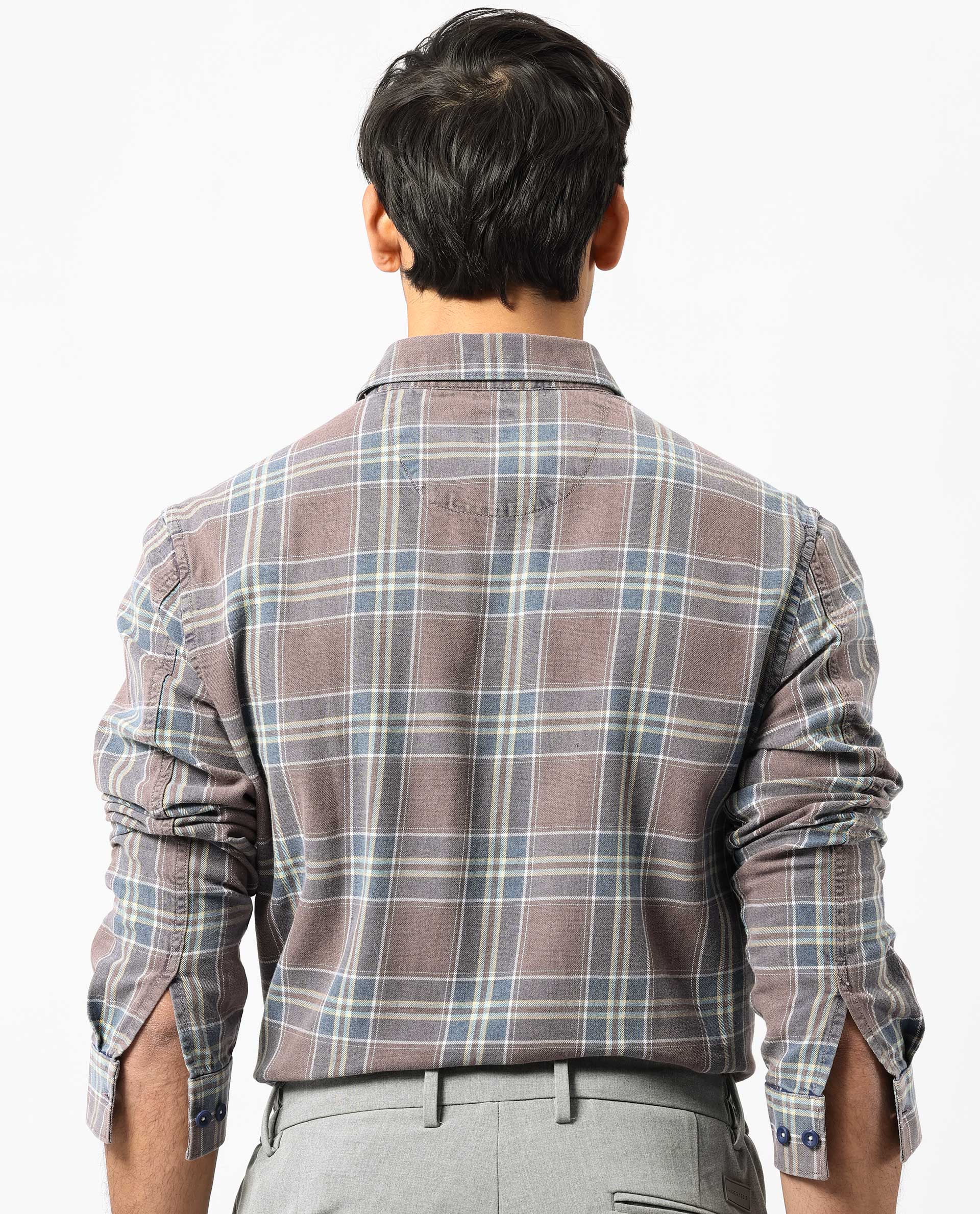 Rare Rabbit Men's Hadsten Dusky Pink Cotton Checked Print Regular Fit Full Sleeve Collared Shirt - Image 9