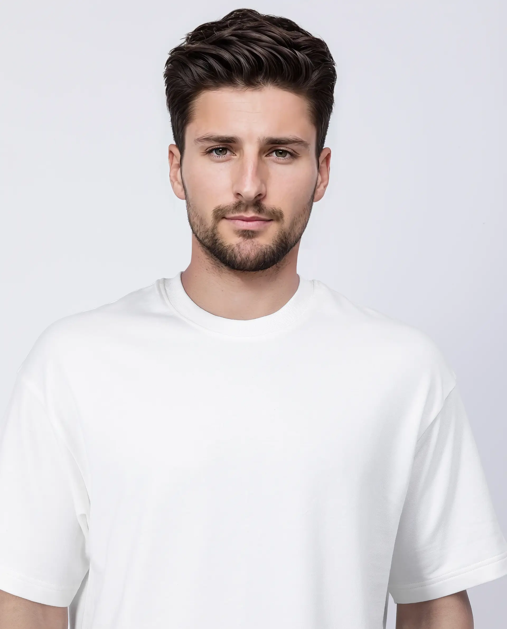 Rare Rabbit Men's Halen Off White Cotton Graphic Print Oversized Fit Half Sleeve Crew Neck T-Shirt - Image 8