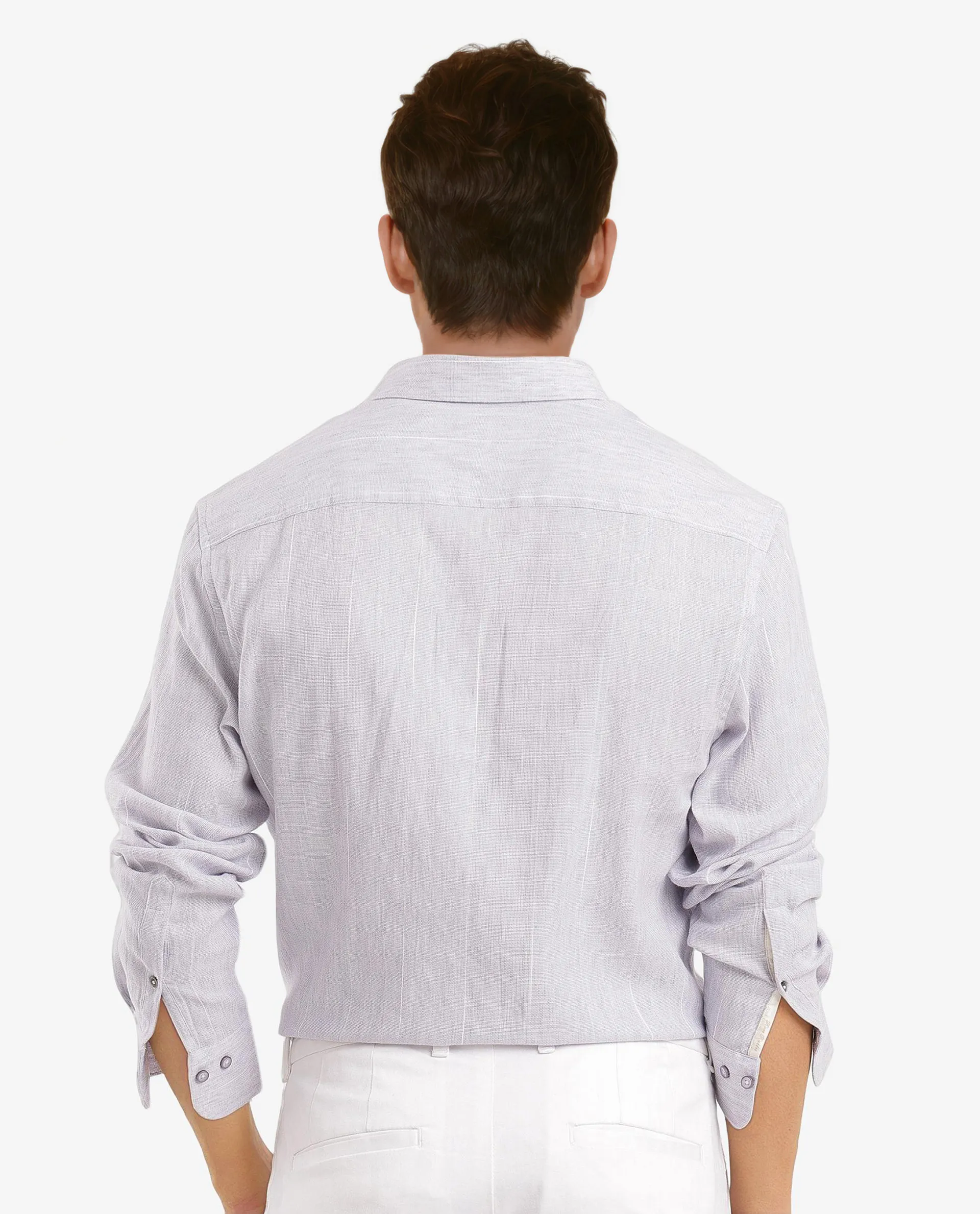 Rare Rabbit Men's Halk-1 Light Purple Cotton Blend Striped Print Regular Fit Full Sleeve Collared Shirt - Image 8
