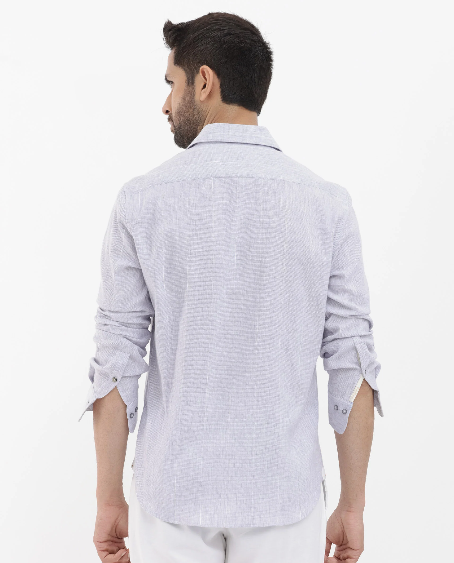 Rare Rabbit Men's Halk Light Purple Cotton Striped Print Regular Fit Full Sleeve Collared Shirt - Image 10
