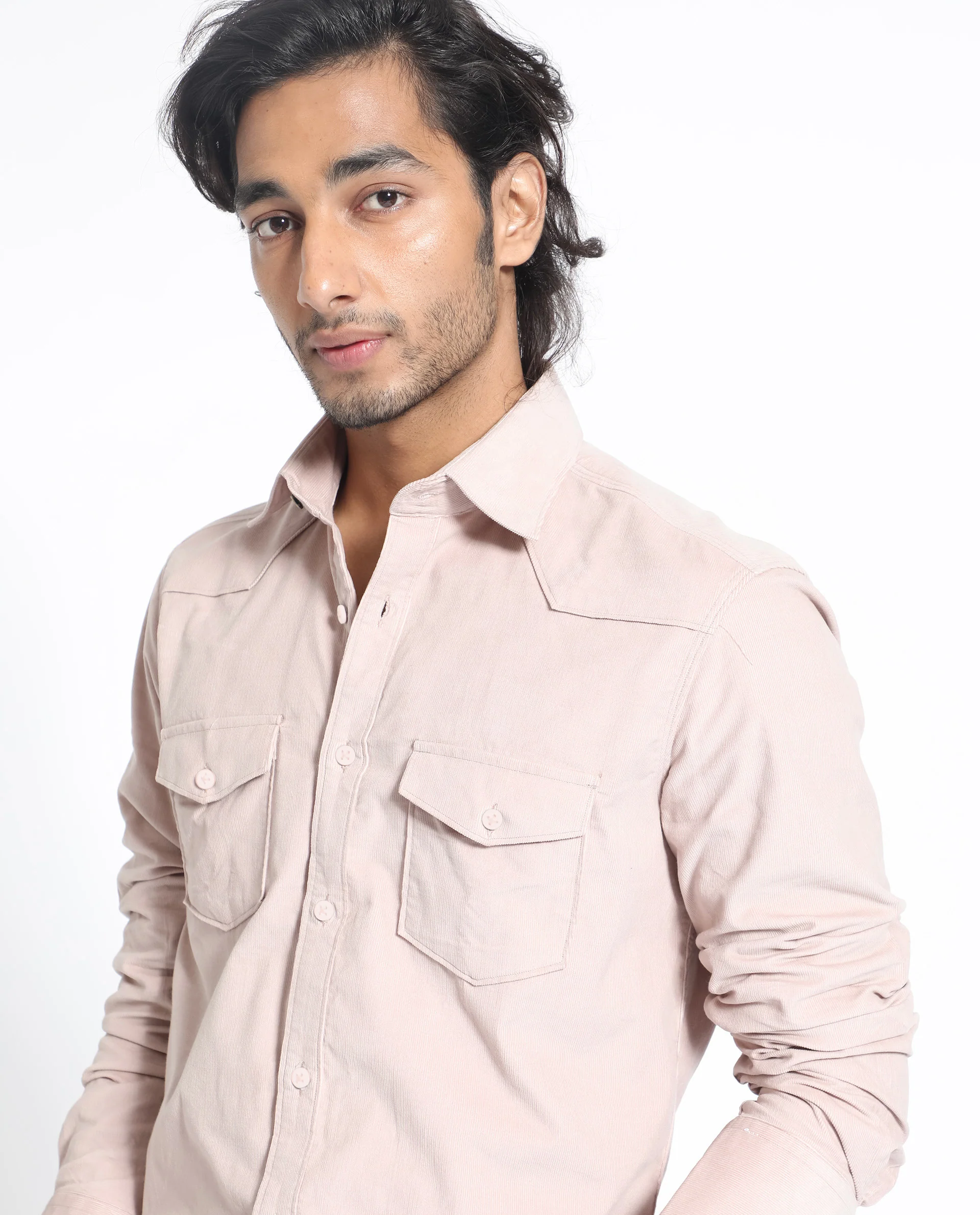 Rare Rabbit Men's Halle Dusky Peach Cotton Plain Regular Fit Full Sleeve Collared Shirt - Image 12