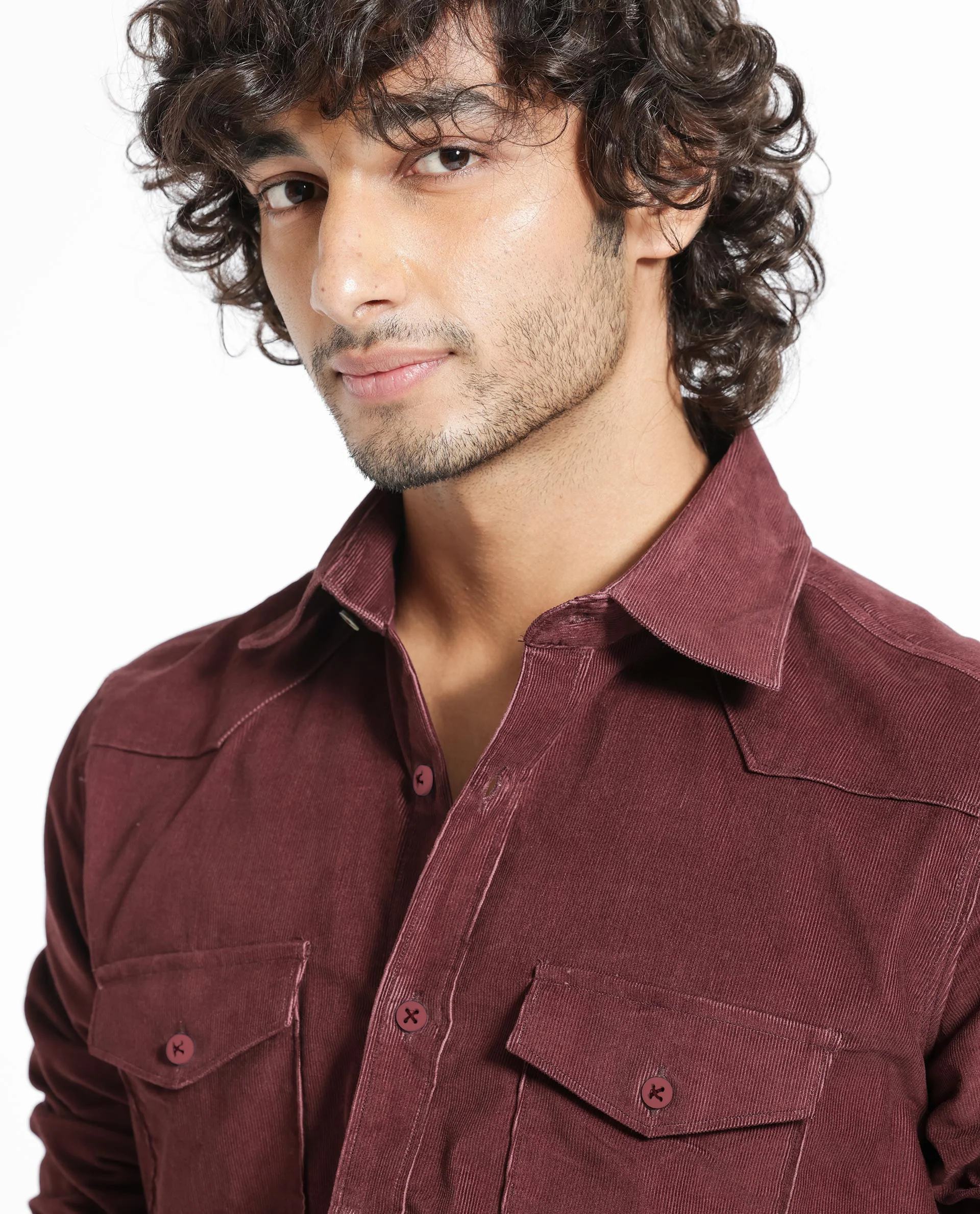 Rare Rabbit Men's Halle Maroon Plain Regular Fit Full Sleeve Collared Shirt - Image 10