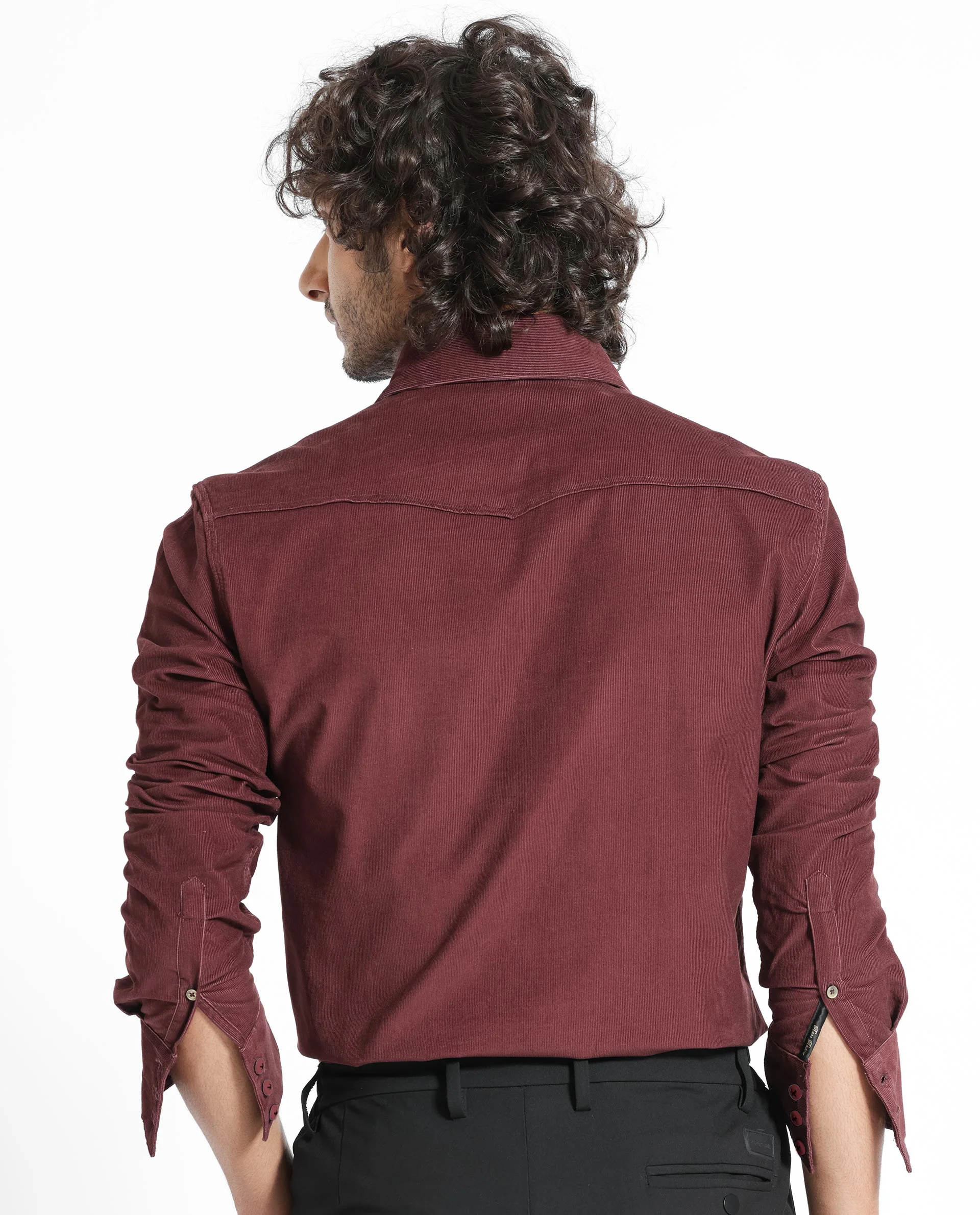 Rare Rabbit Men's Halle Maroon Plain Regular Fit Full Sleeve Collared Shirt - Image 13