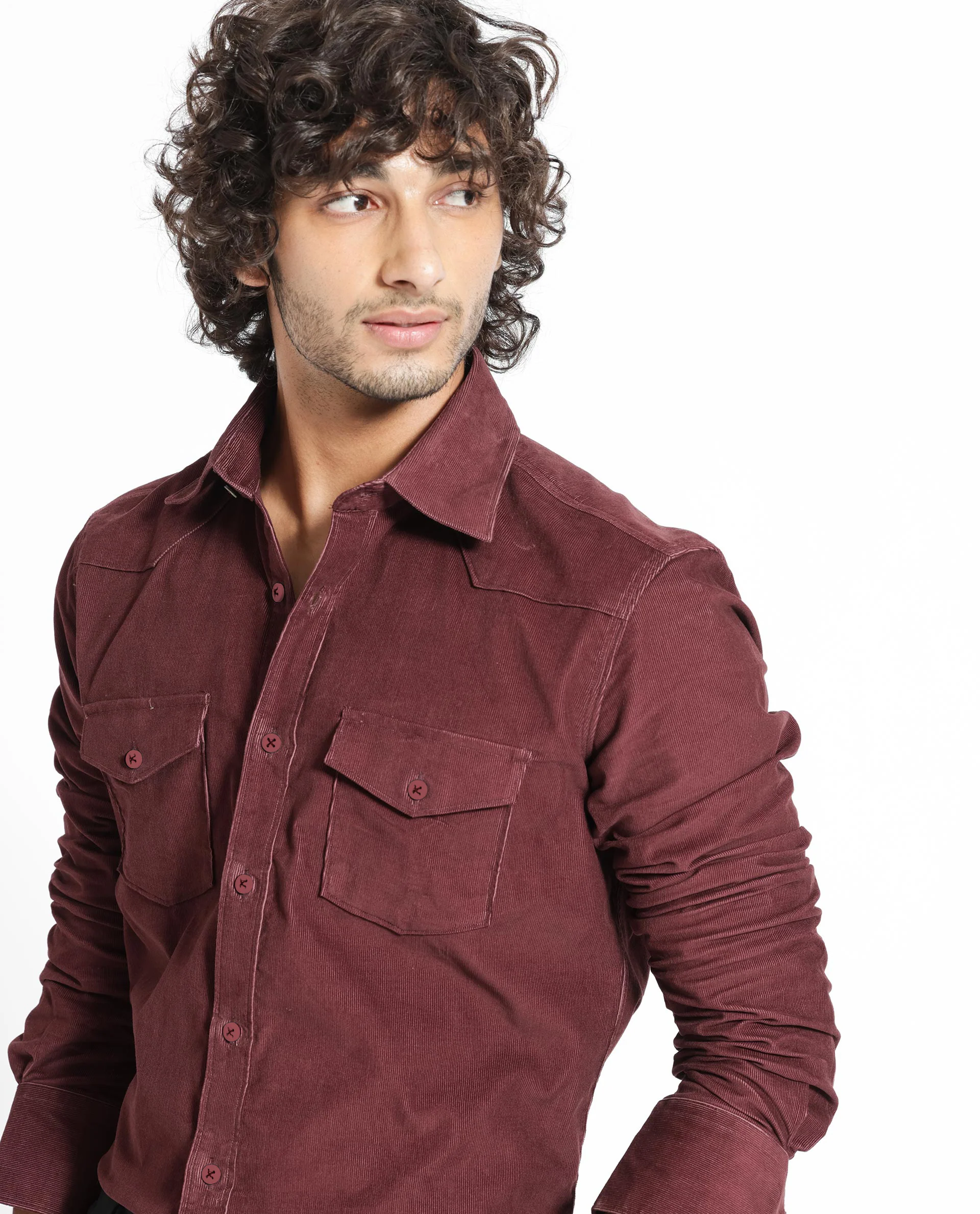 Rare Rabbit Men's Halle Maroon Plain Regular Fit Full Sleeve Collared Shirt - Image 9