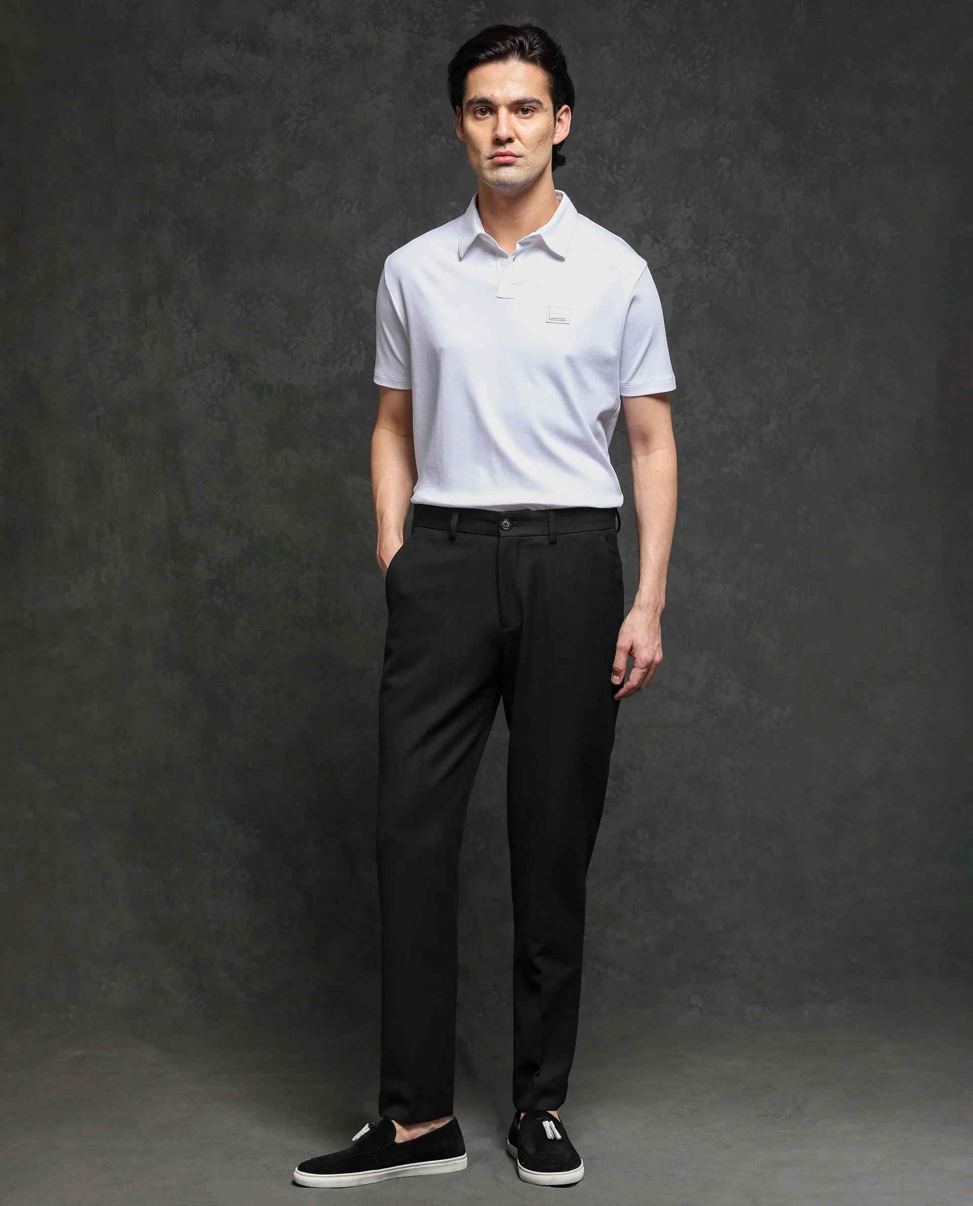 Rare Rabbit Men's Hamlet Black Viscose Plain Regular Fit Trouser - Image 4