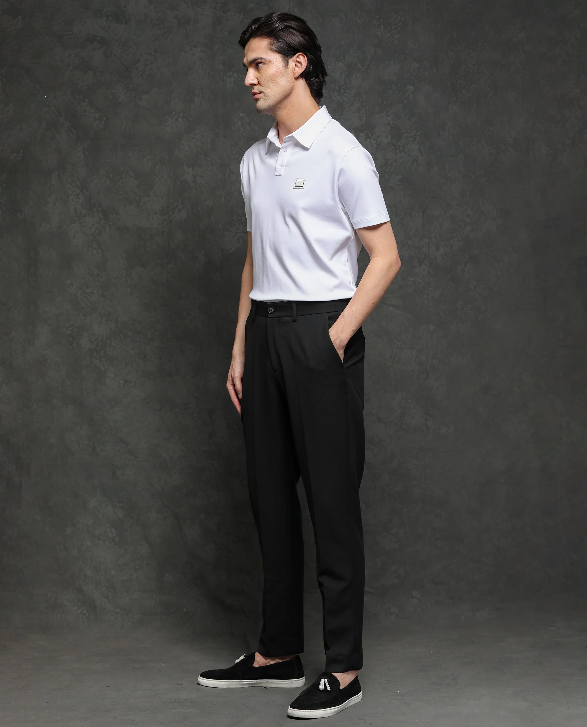 Rare Rabbit Men's Hamlet Black Viscose Plain Regular Fit Trouser - Image 7