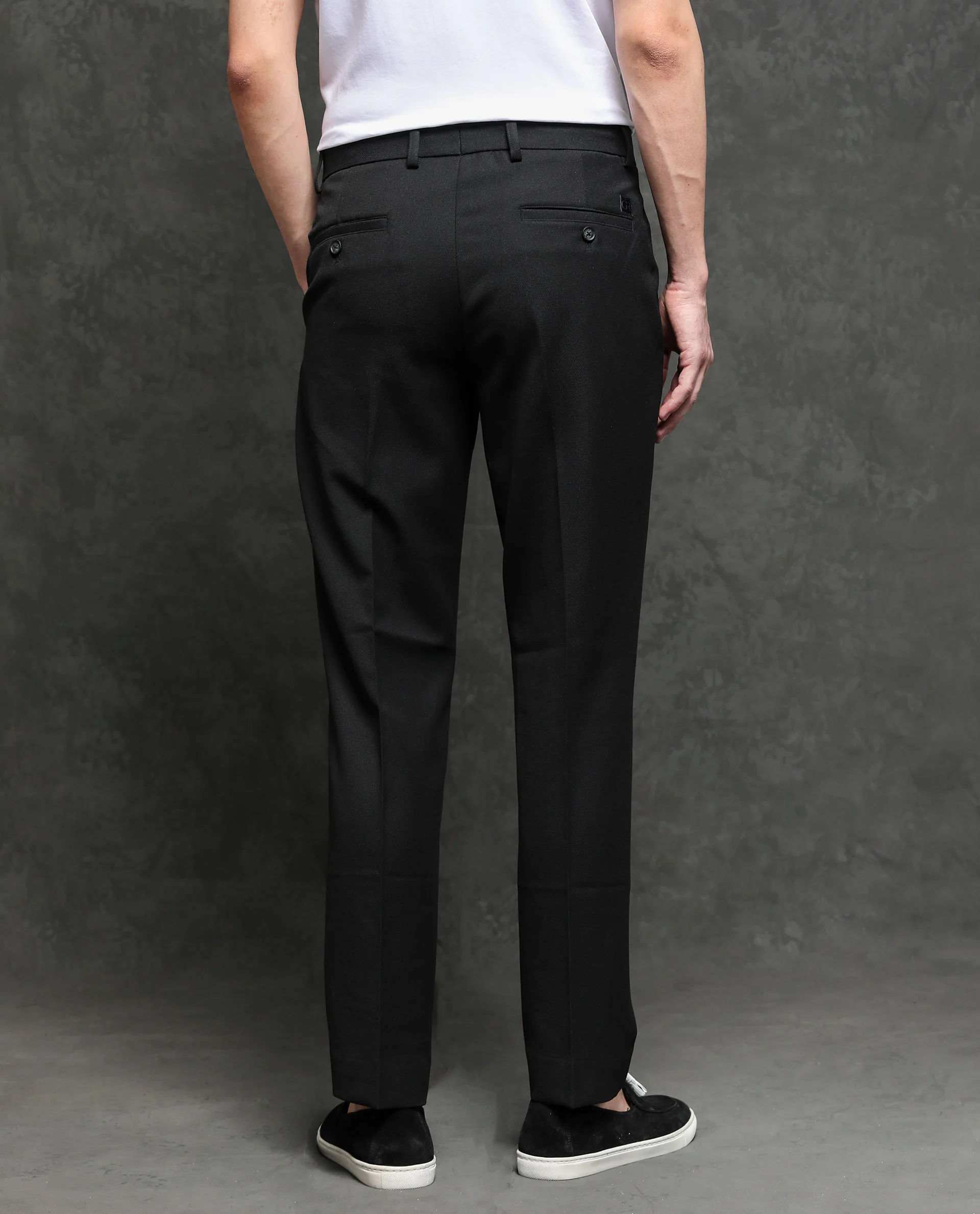 Rare Rabbit Men's Hamlet Black Viscose Plain Regular Fit Trouser - Image 9