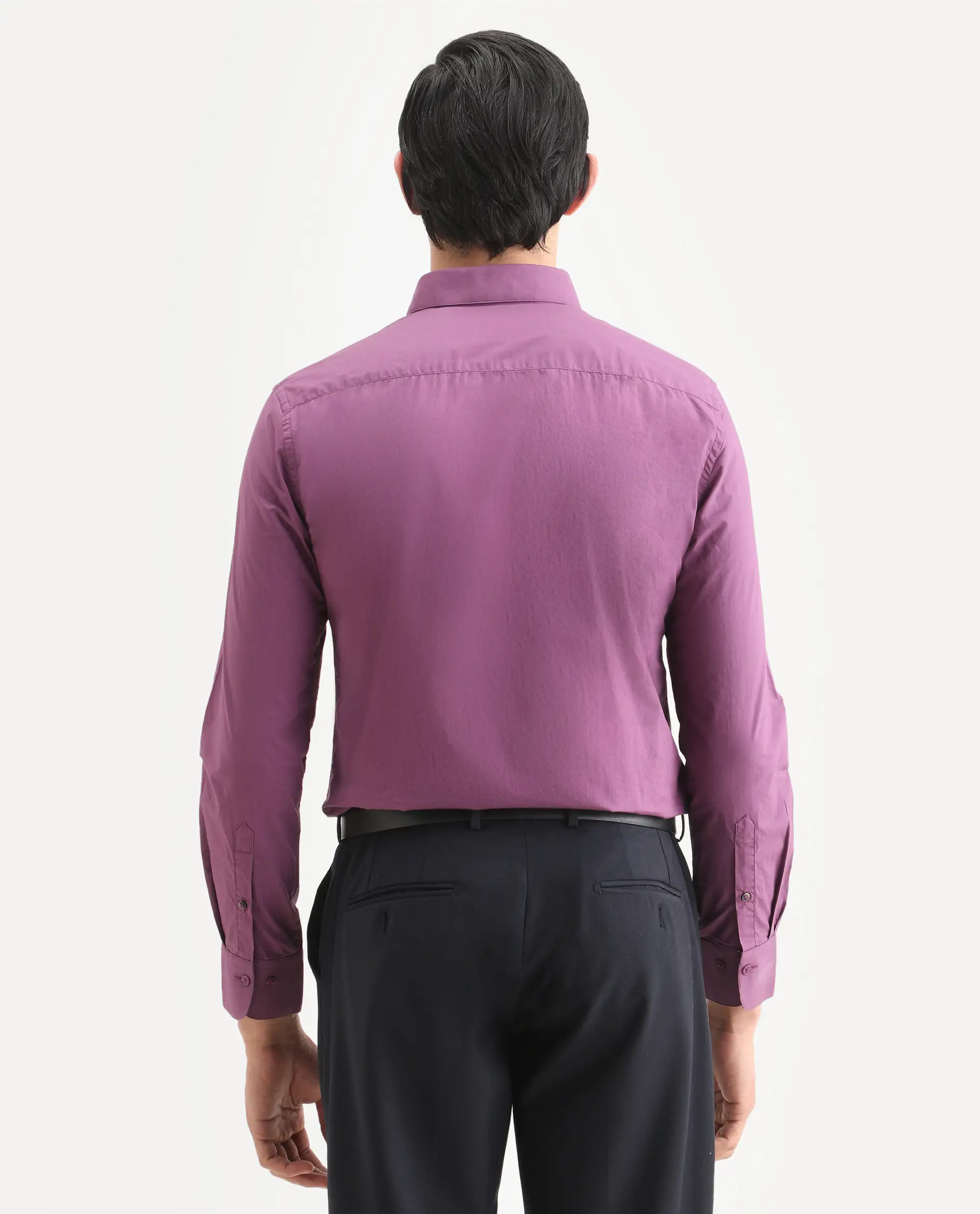 Rare Rabbit Men's Harmin Dusky Purple Cotton Embroidered Regular Fit Full Sleeve Collared Shirt - Image 7