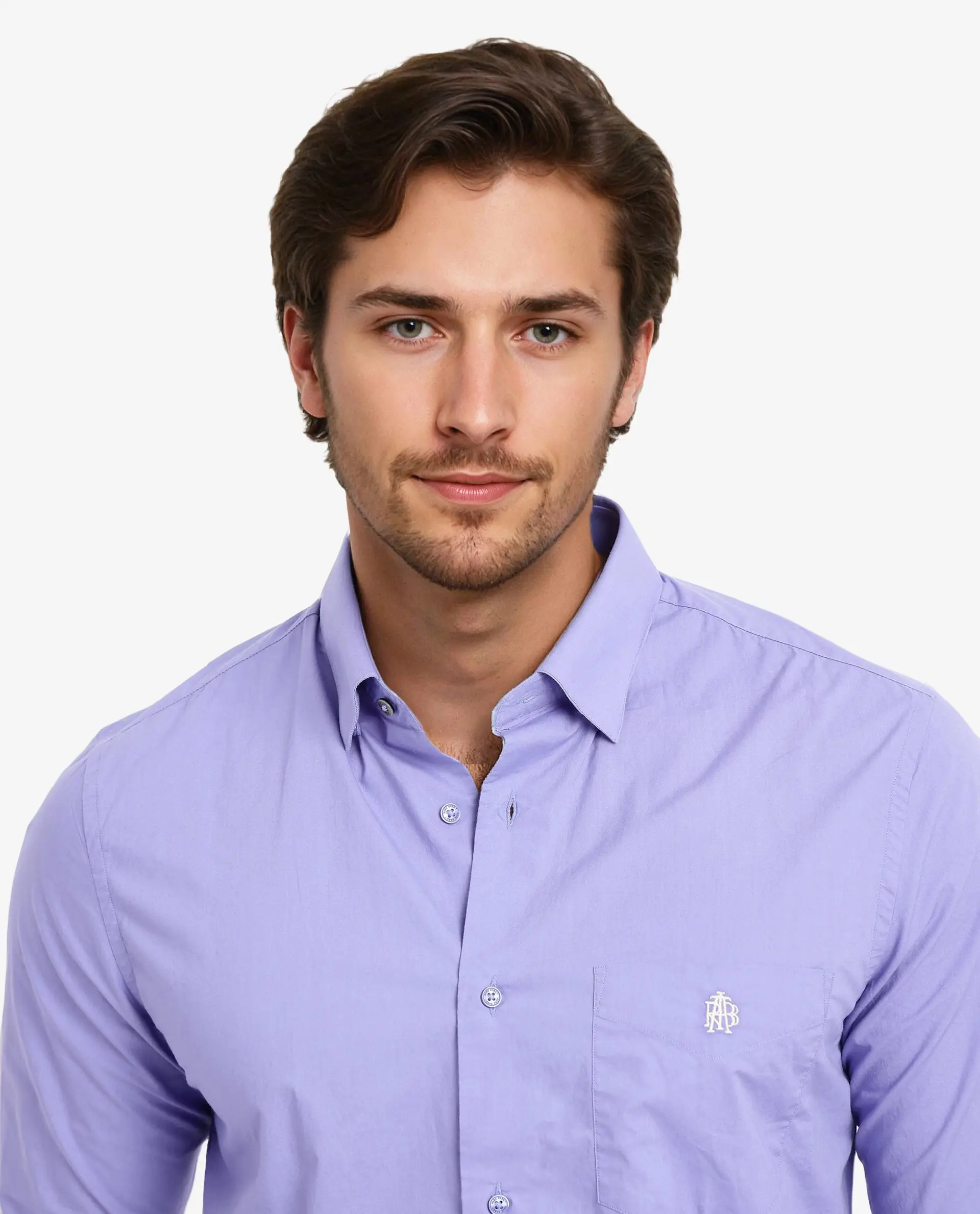 Rare Rabbit Men's Harmin Pastel Purple Cotton Embroidered Regular Fit Full Sleeve Collared Shirt - Image 3