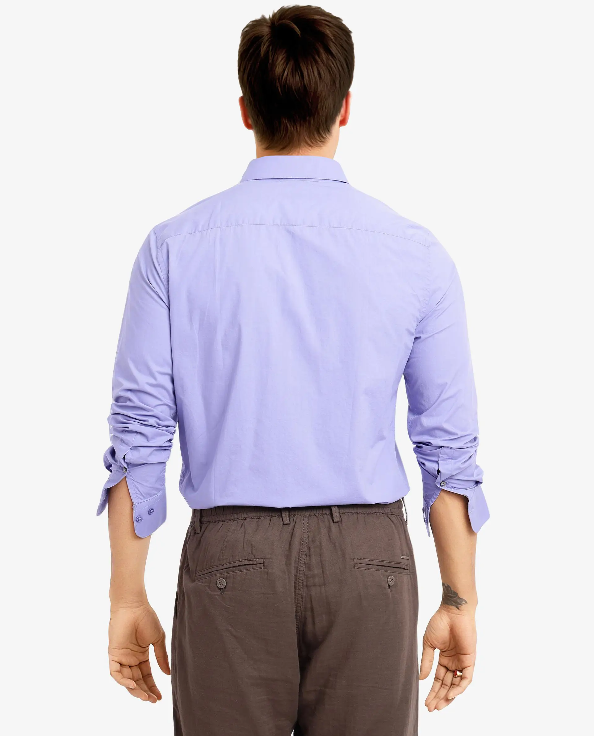 Rare Rabbit Men's Harmin Pastel Purple Cotton Embroidered Regular Fit Full Sleeve Collared Shirt - Image 7
