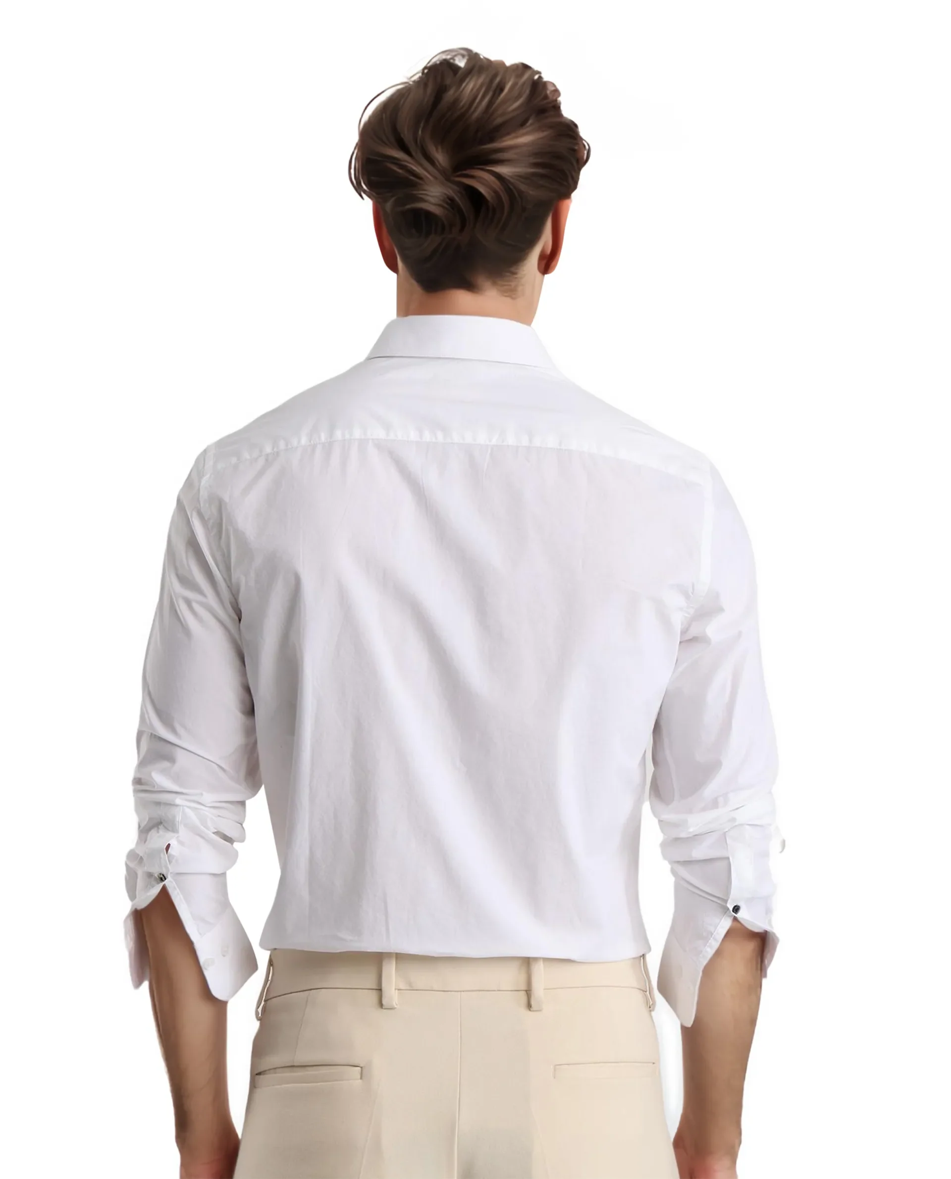 Rare Rabbit Men's Harmin White Cotton Embroidered Regular Fit Full Sleeve Collared Shirt - Image 4
