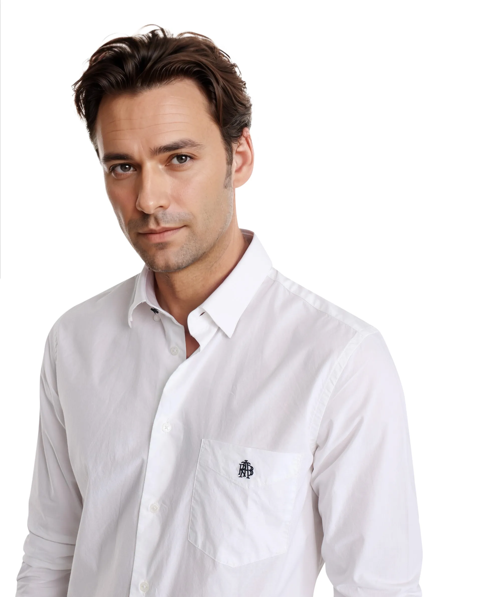 Rare Rabbit Men's Harmin White Cotton Embroidered Regular Fit Full Sleeve Collared Shirt - Image 7