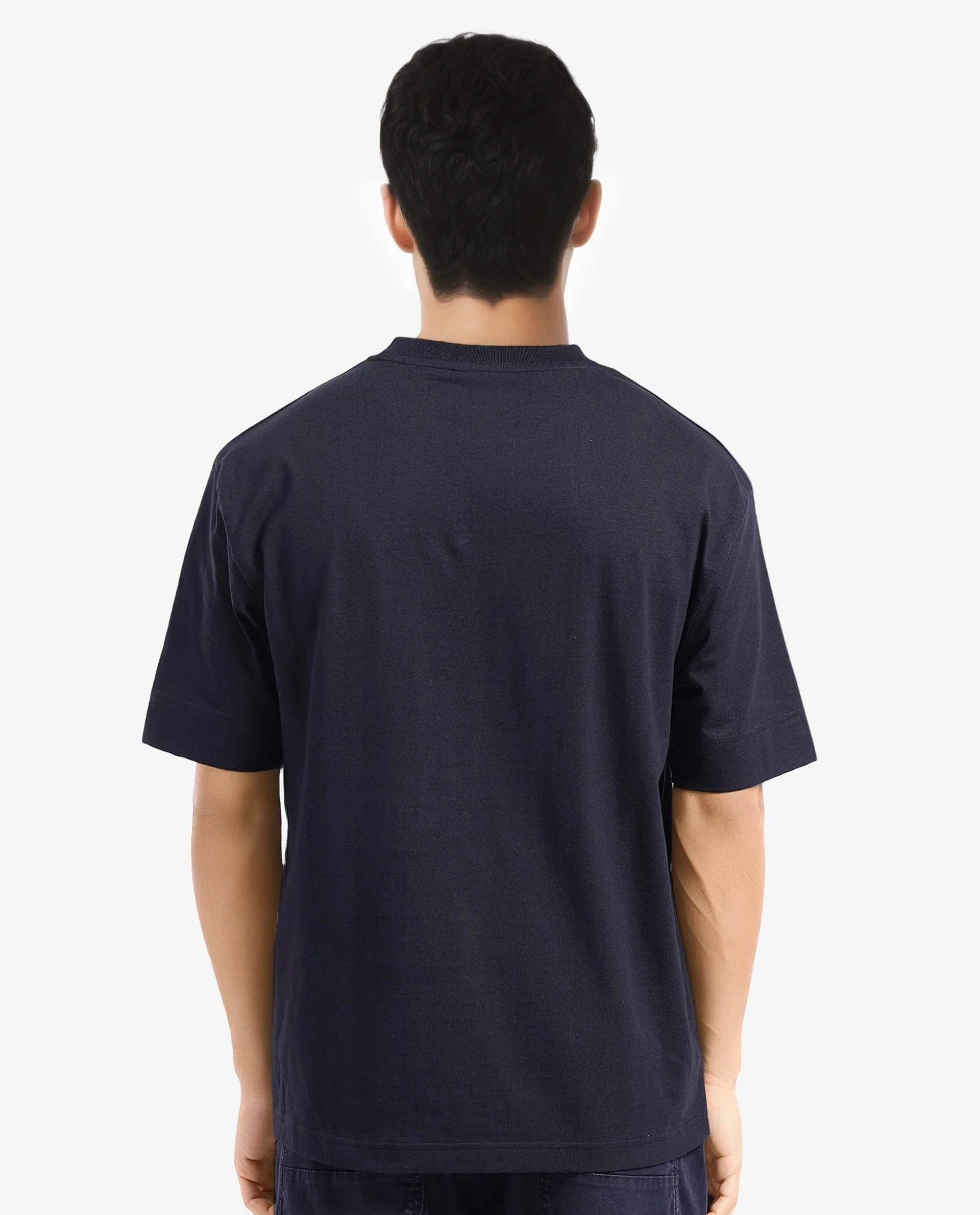Rare Rabbit Men's Harve Black Cotton Graphic Print Boxy Fit Half Sleeve Crew Neck T-Shirt - Image 5