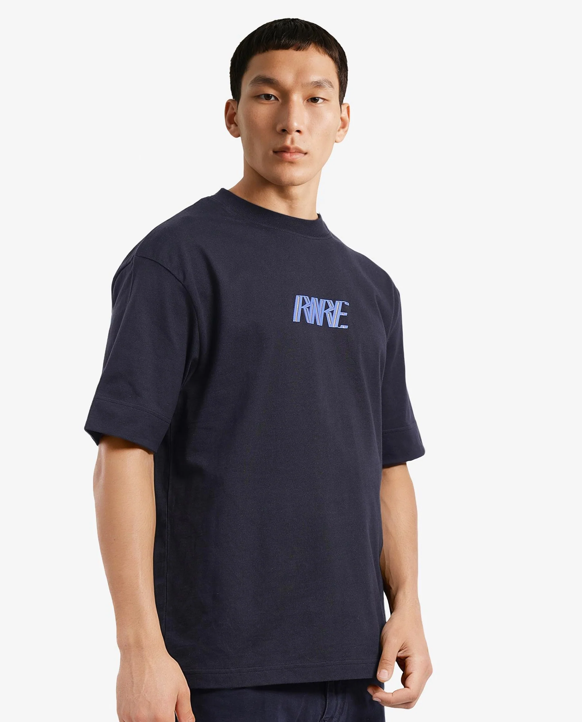 Rare Rabbit Men's Harve Black Cotton Graphic Print Boxy Fit Half Sleeve Crew Neck T-Shirt - Image 7