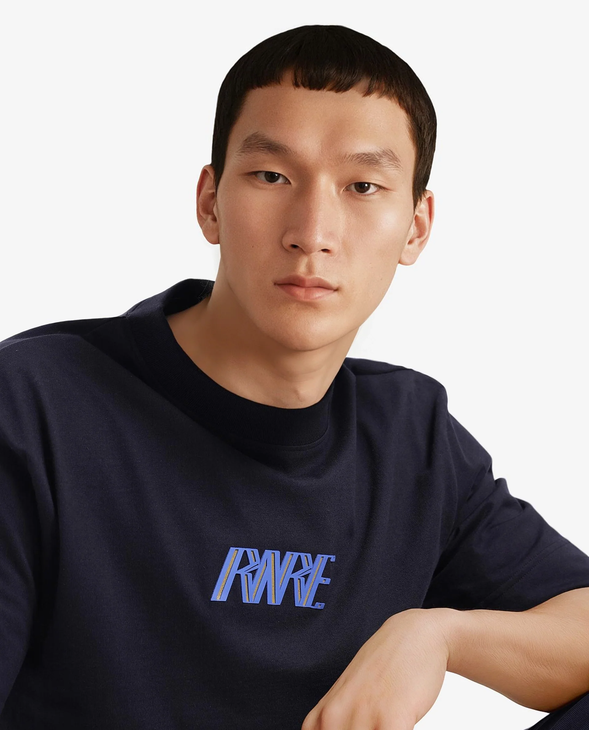 Rare Rabbit Men's Harve Black Cotton Graphic Print Boxy Fit Half Sleeve Crew Neck T-Shirt - Image 9