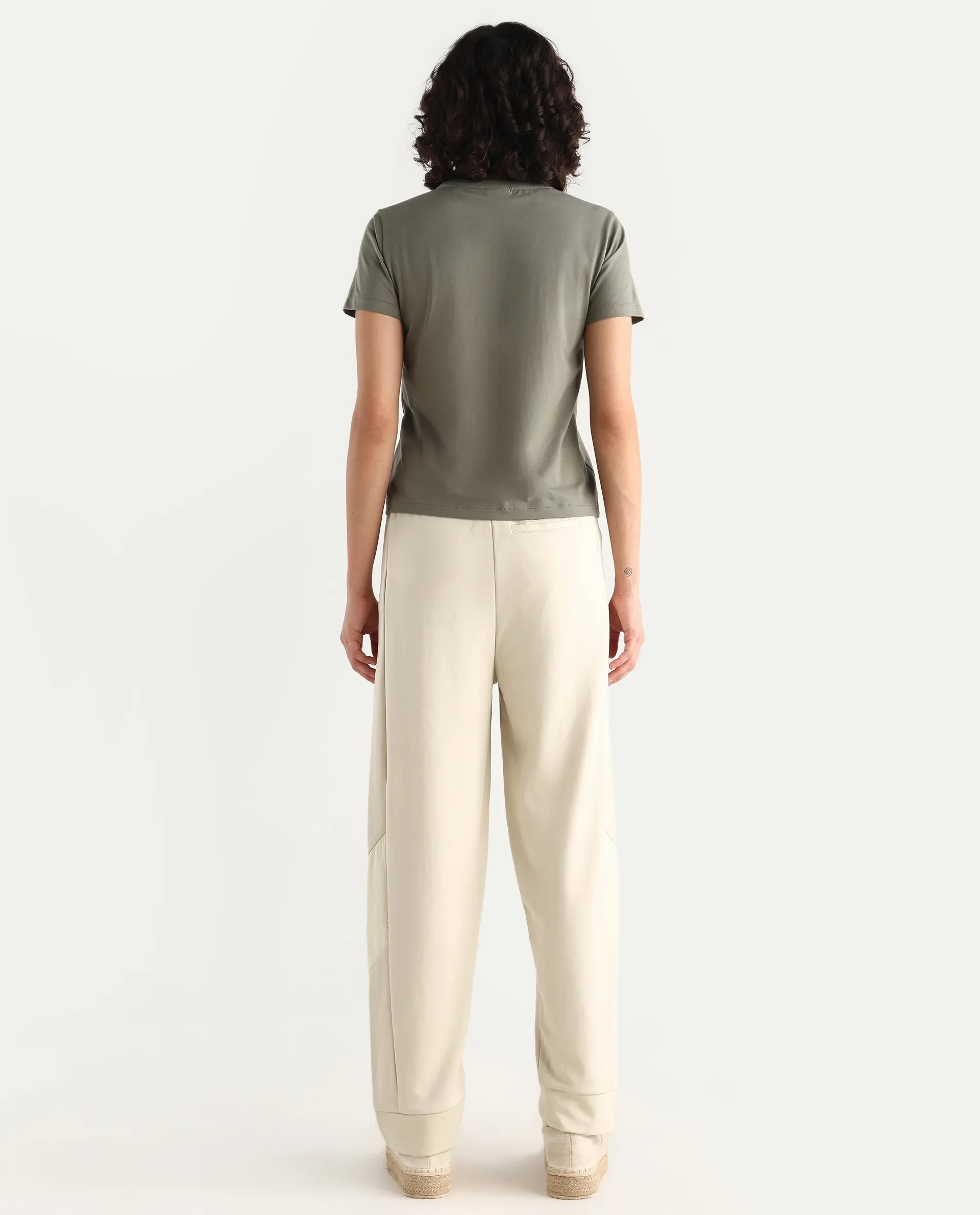 Rareism Women's Hastane Off White Modal Blend Ankle Length Regular Fit Track Pant - Image 9