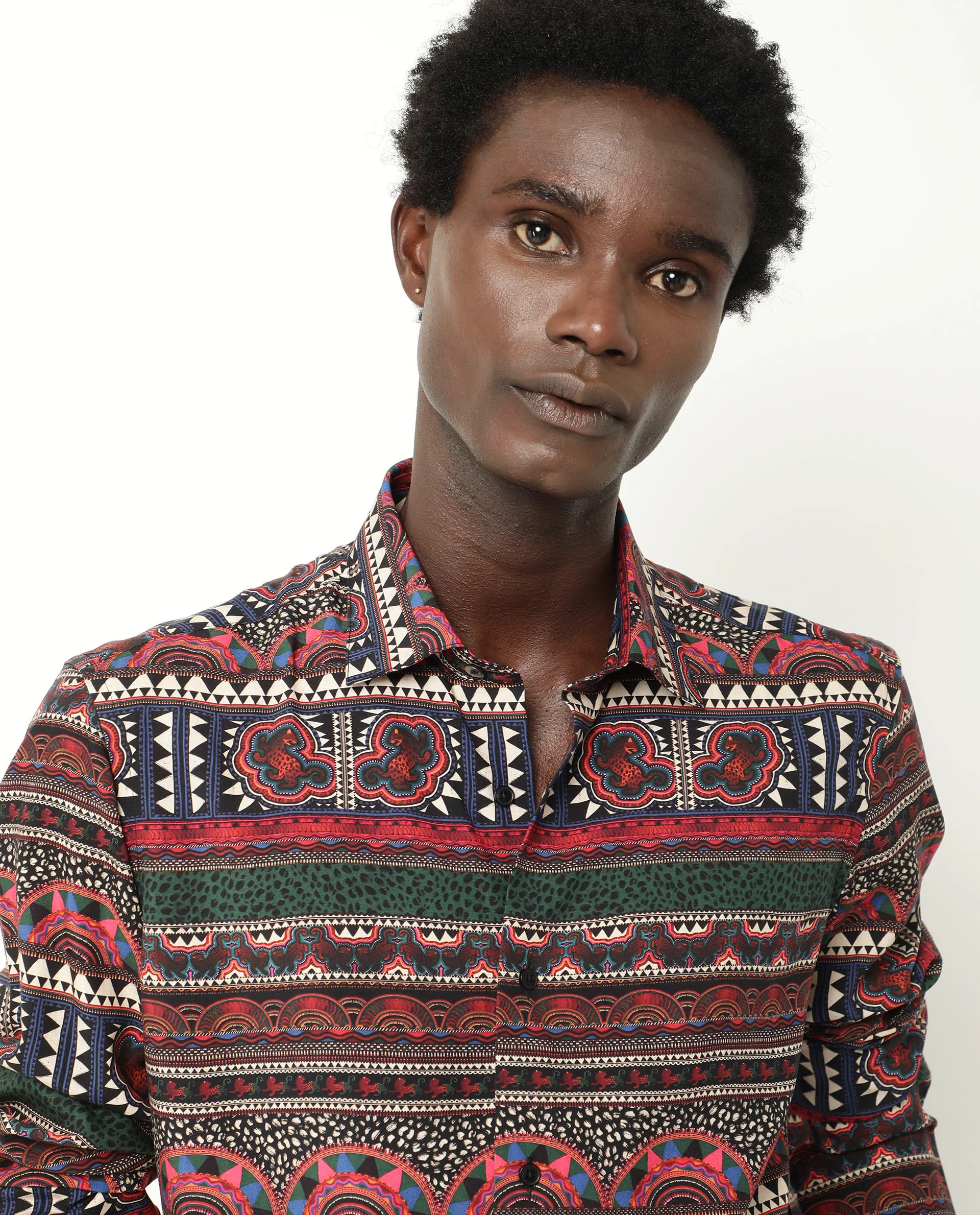 Rare Rabbit Men's Hatham Ls Black Viscose Abstract Print Regular Fit Full Sleeve Collared Shirt - Image 5