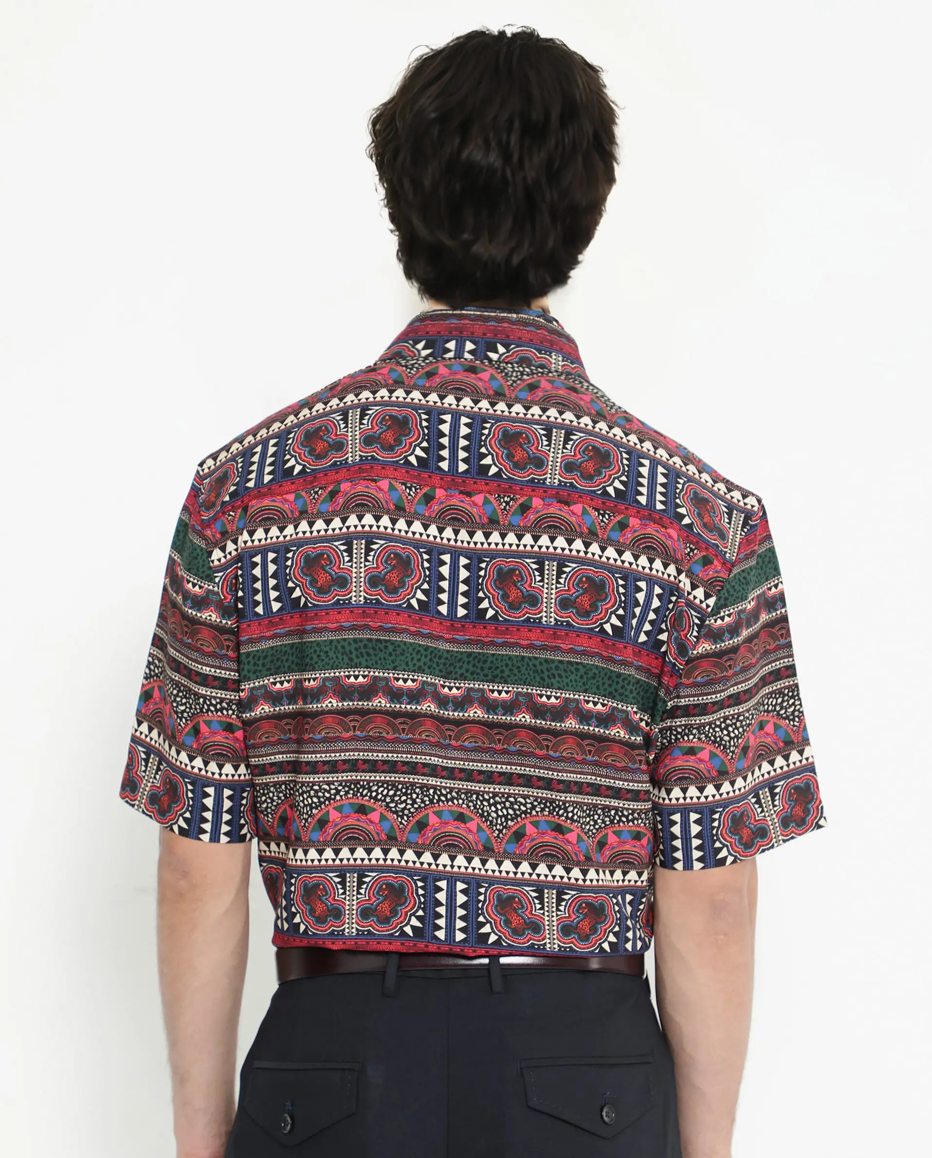 Rare Rabbit Men's Hatham Ss Black Viscose Abstract Print Boxy Fit Half Sleeve Spread Collar Shirt - Image 6